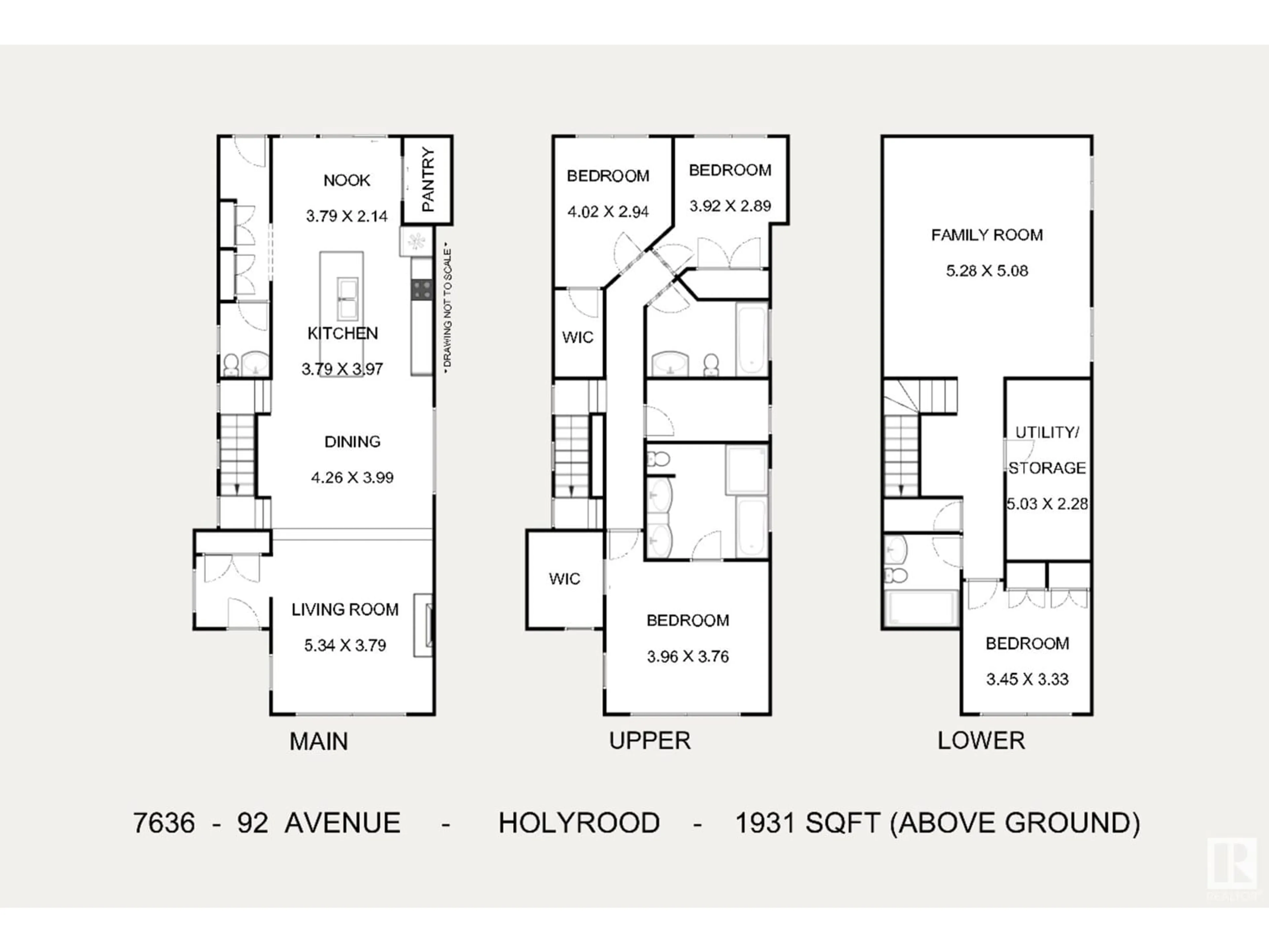 Floor plan for 7636 92 AV, Edmonton Alberta T6C1R4