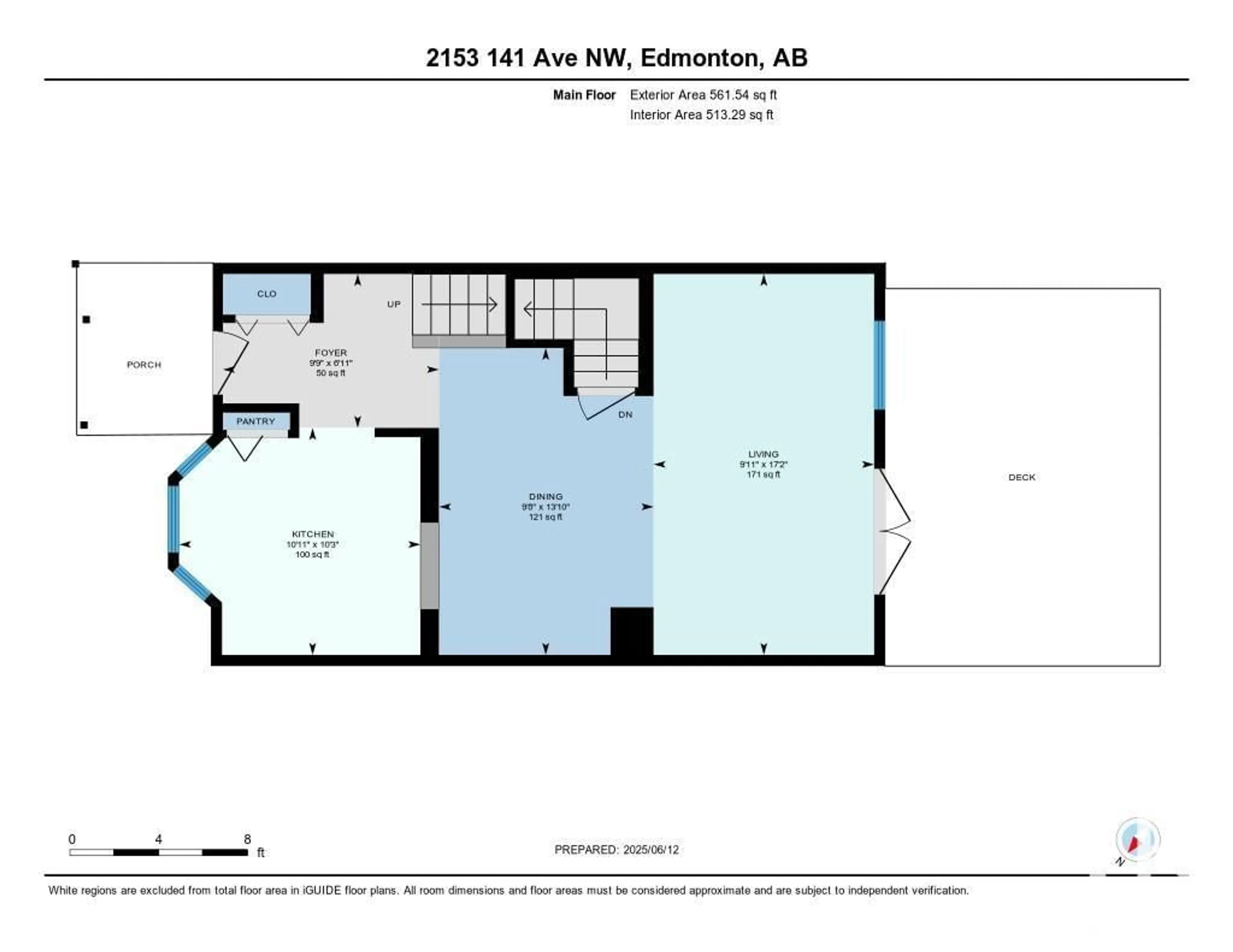 Floor plan for 2153 141 AV, Edmonton Alberta T5Y1C4