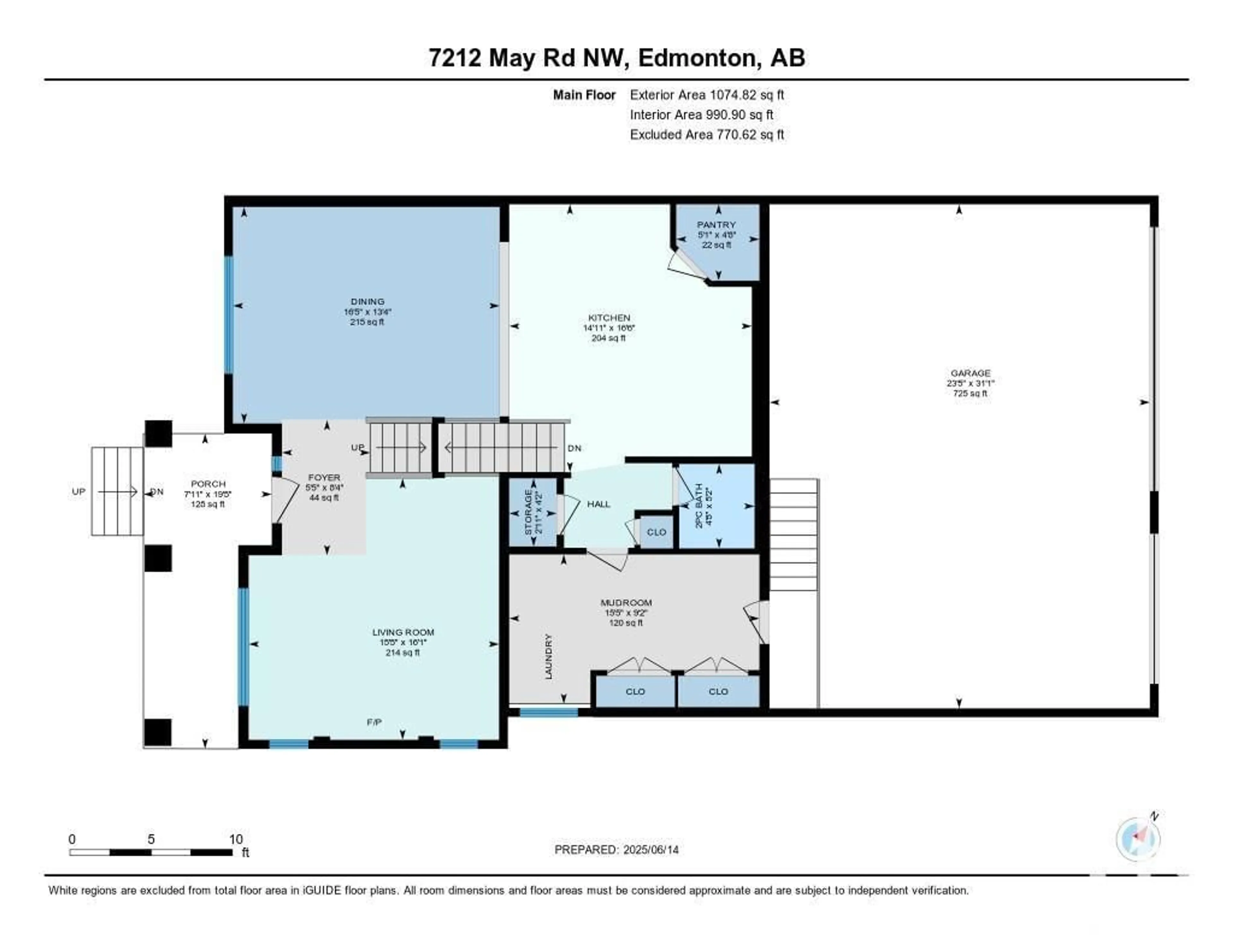 Floor plan for 7212 MAY RD, Edmonton Alberta T6R0V9