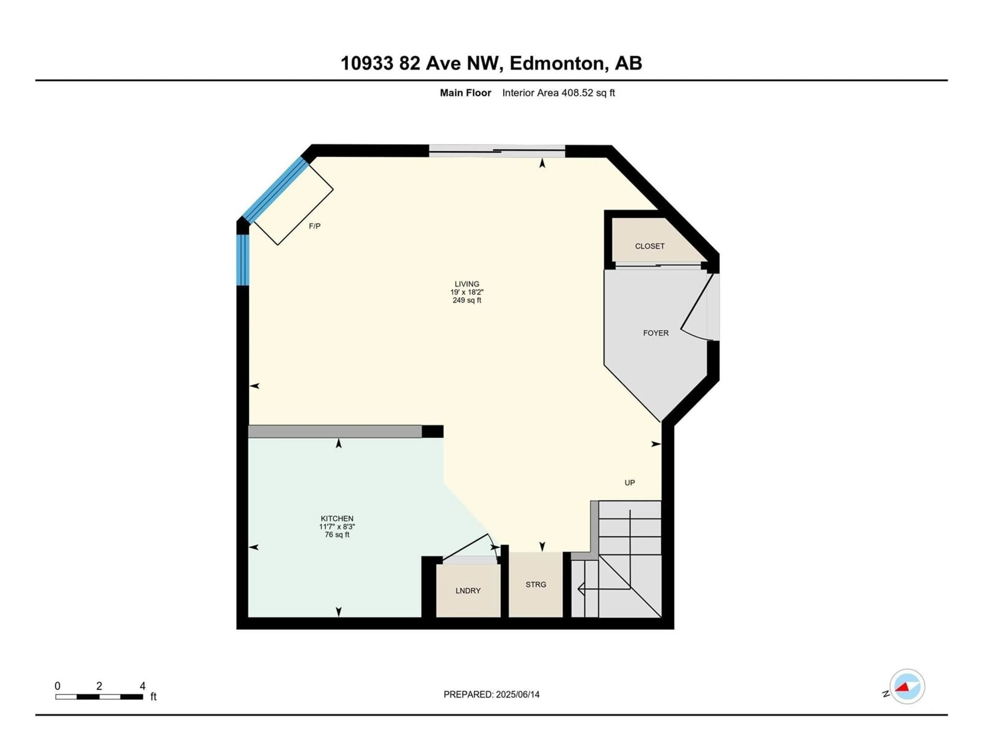 Floor plan for #105 - 10933 82 AV, Edmonton Alberta T6G0S7
