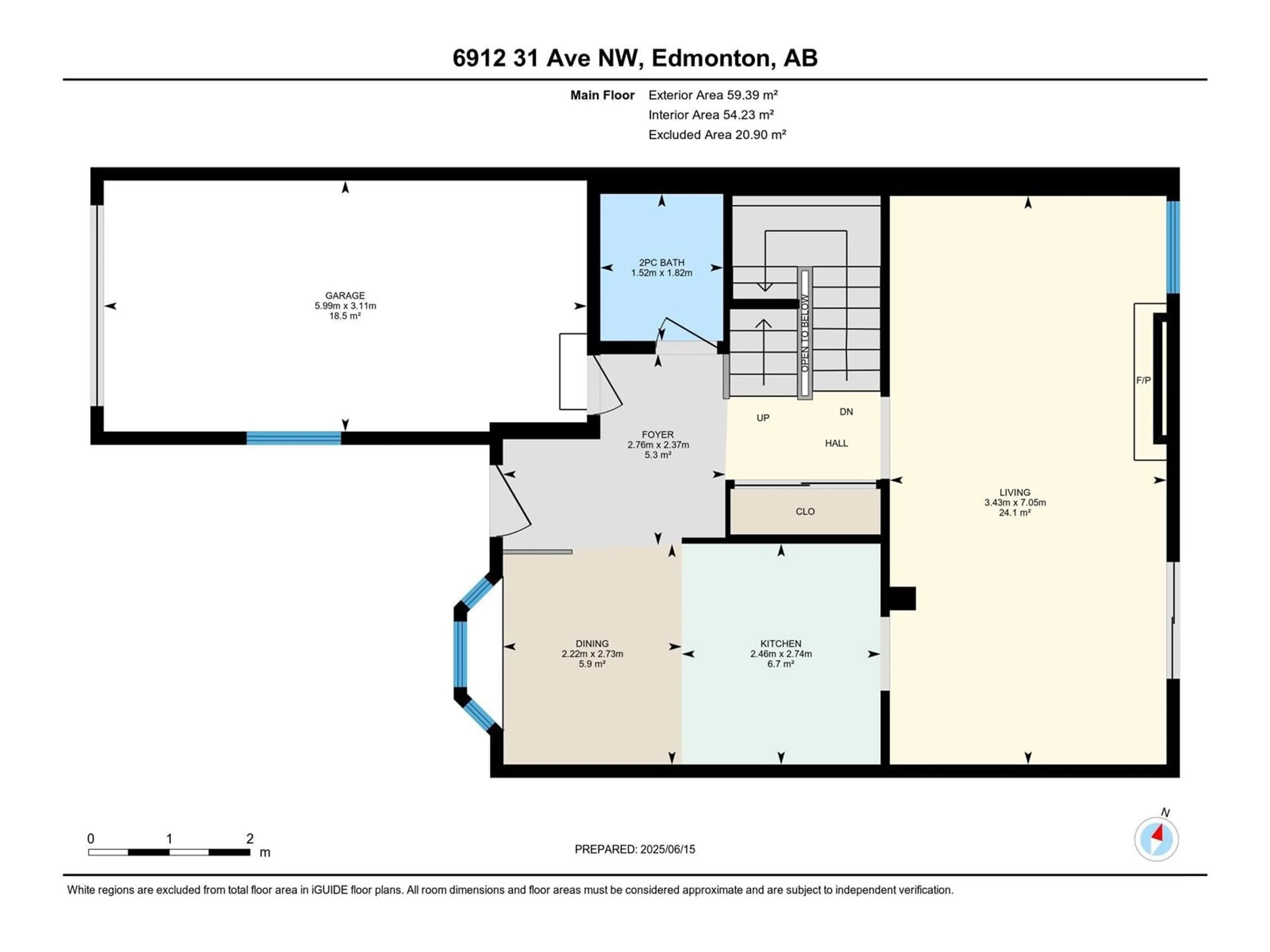 Floor plan for 6912 31 AV, Edmonton Alberta T6K3X6