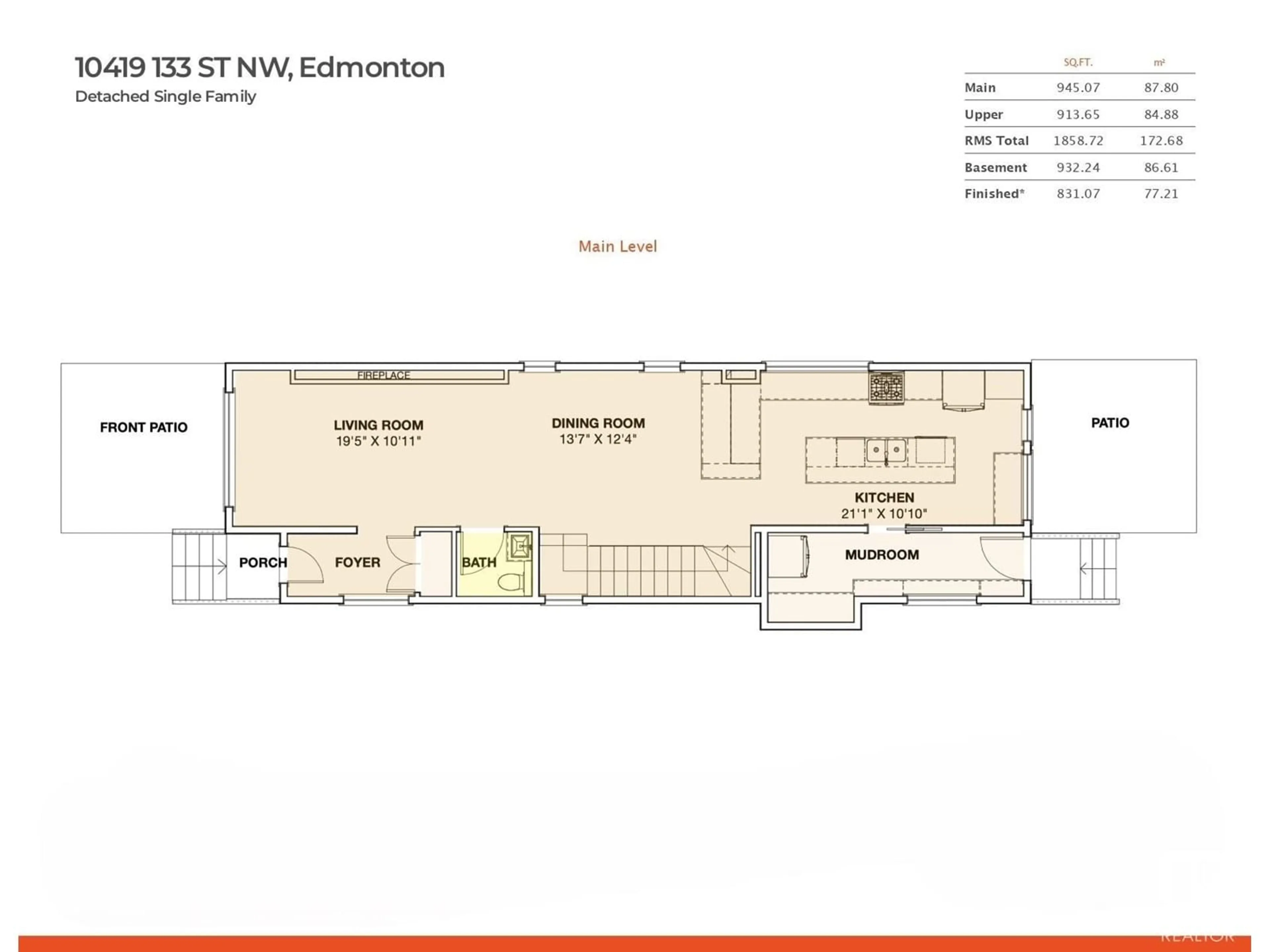 Floor plan for NW - 10419 133 ST, Edmonton Alberta T5N2A2