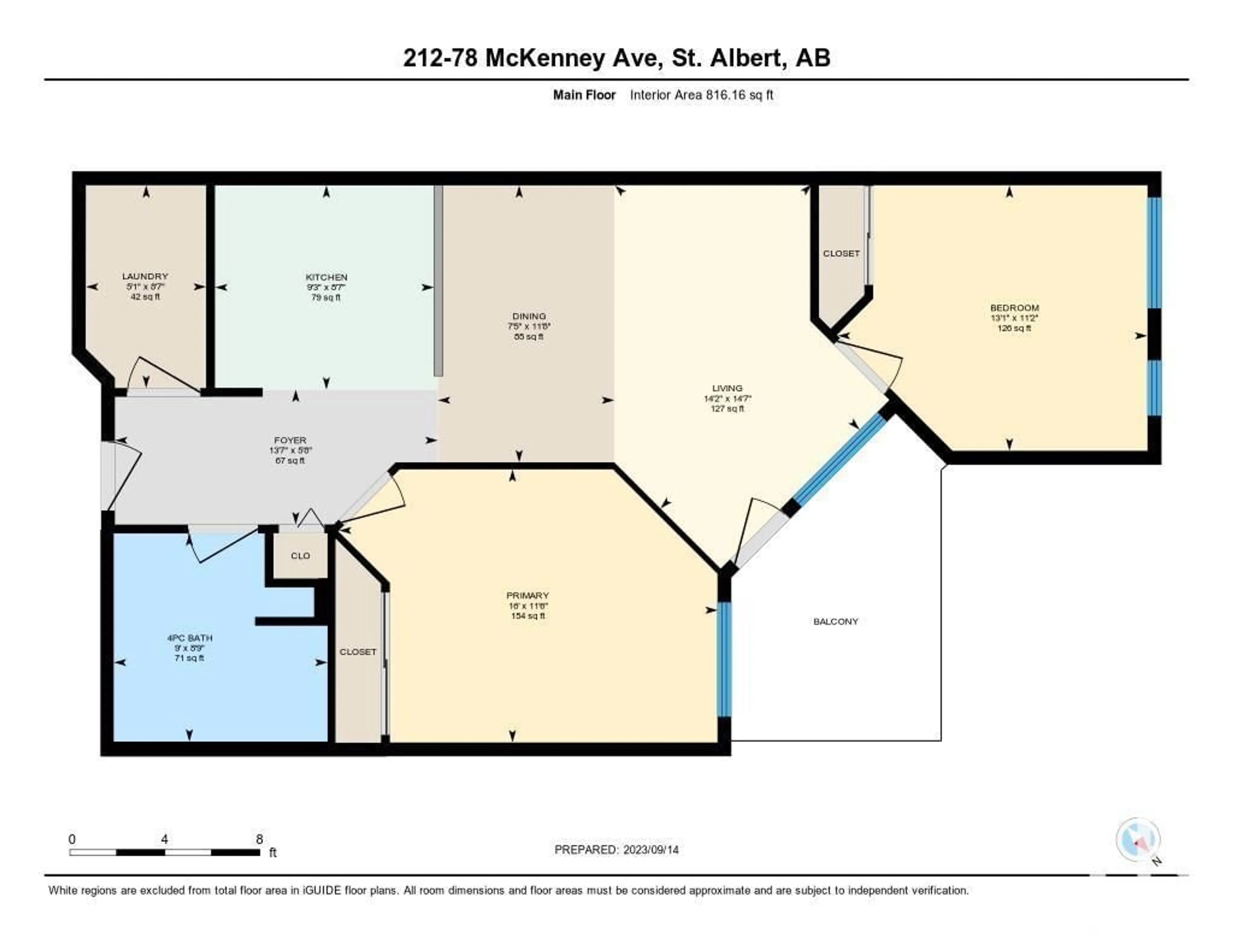 Floor plan for 78 - 212 MCKENNEY AV, St. Albert Alberta T8N1L9