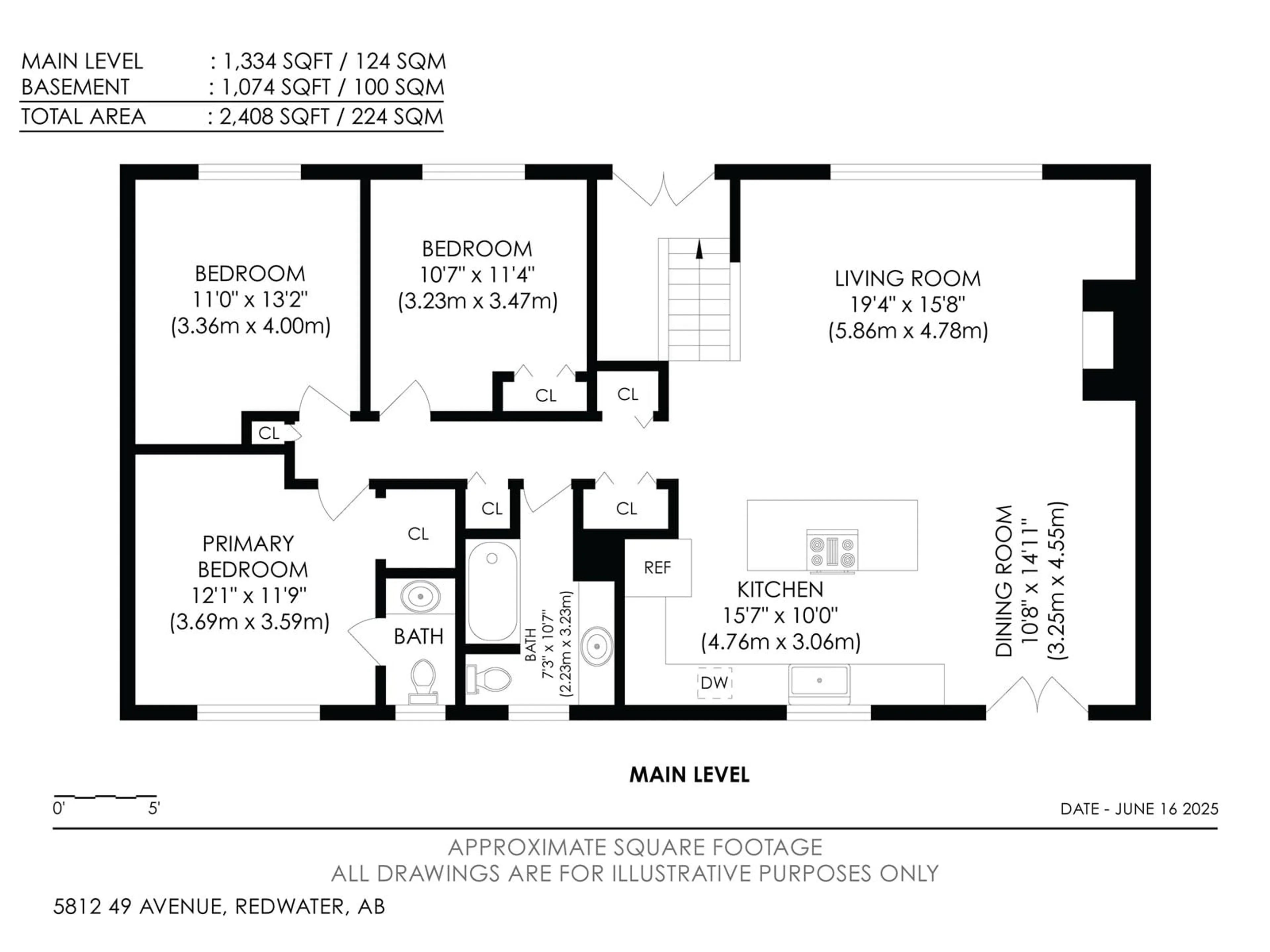 Floor plan for 5812 49 AV, Redwater Alberta T0A2W0