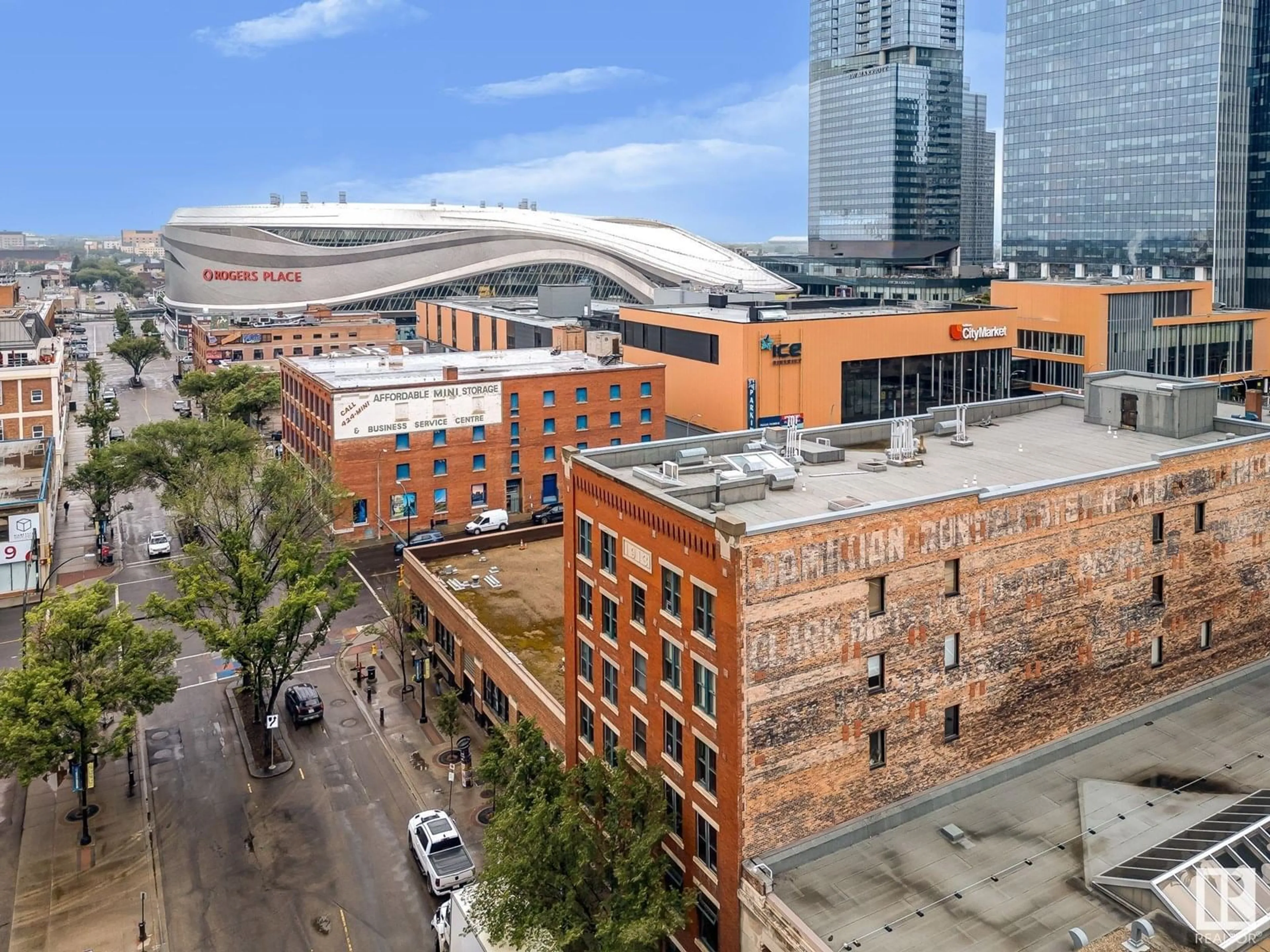 A pic from outside/outdoor area/front of a property/back of a property/a pic from drone, city buildings view from balcony for 10249 104 ST, Edmonton Alberta T5J1B1