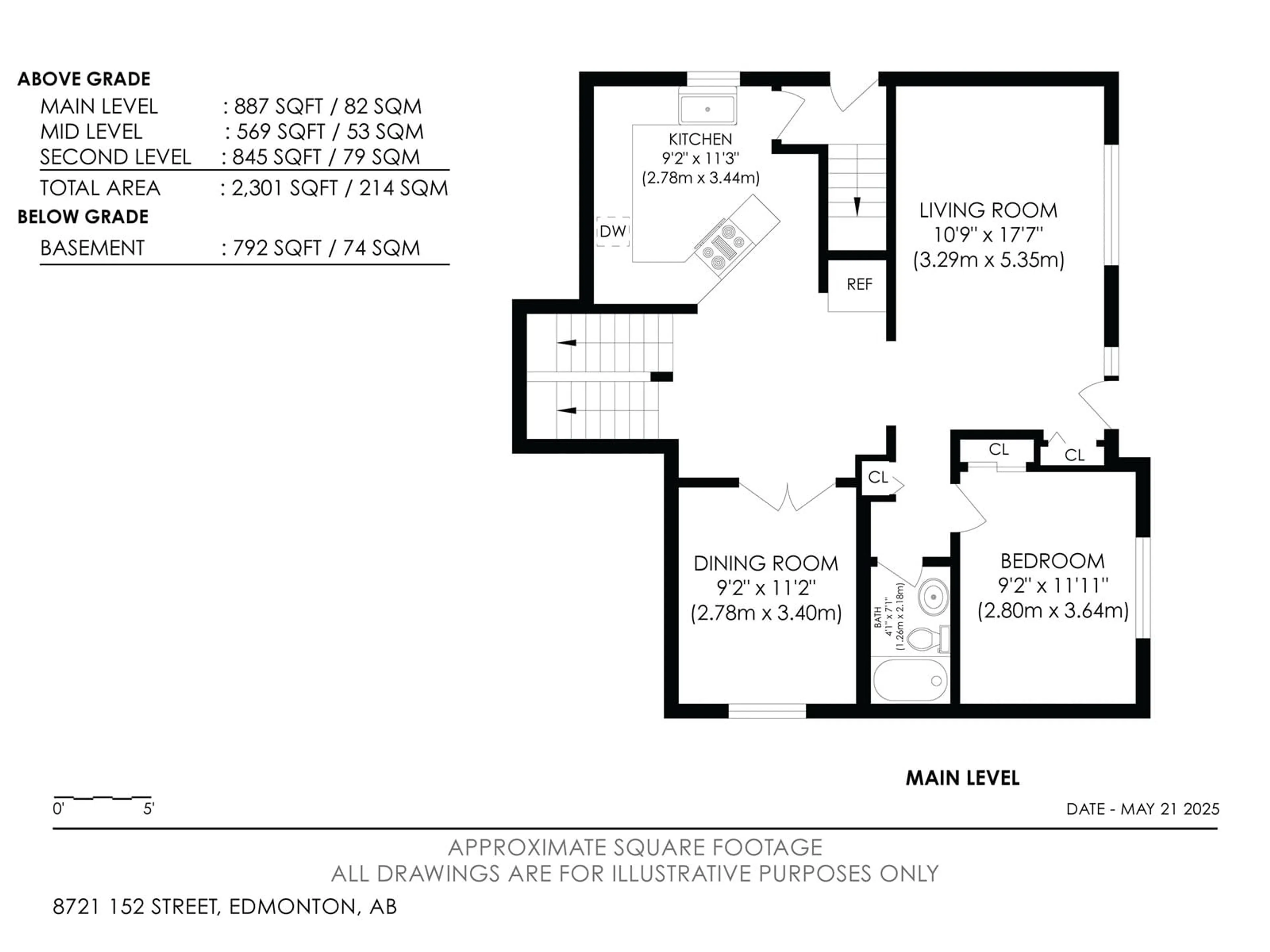 Floor plan for 8721 152 ST, Edmonton Alberta T5R1L9