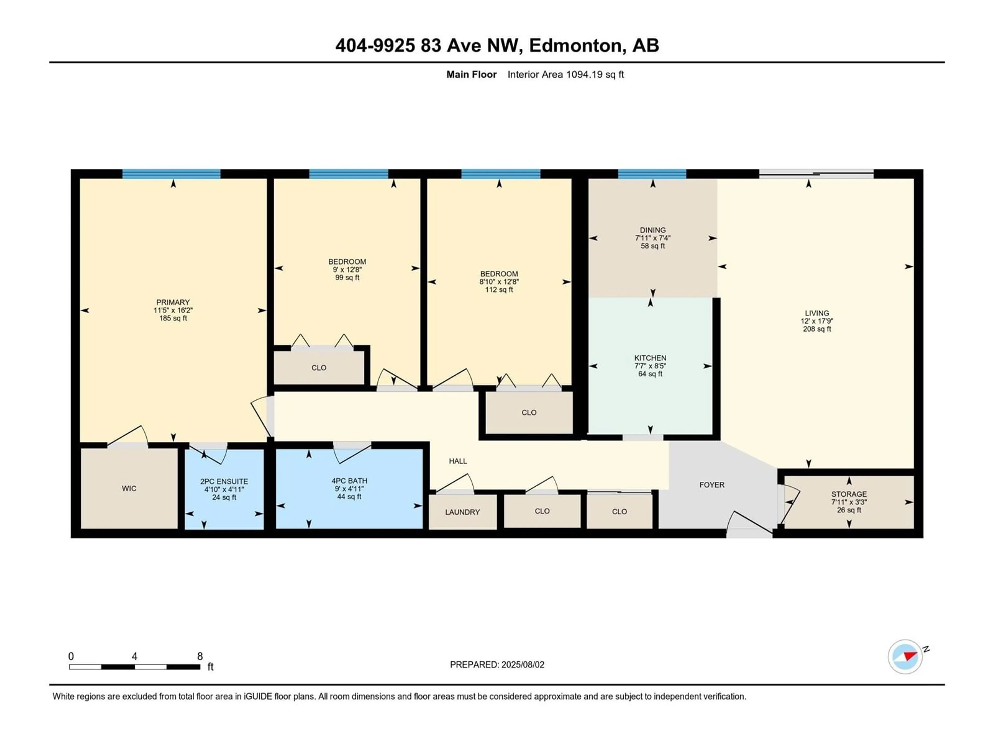 Floor plan for #404 - 9925 83 AV, Edmonton Alberta T6E2B9