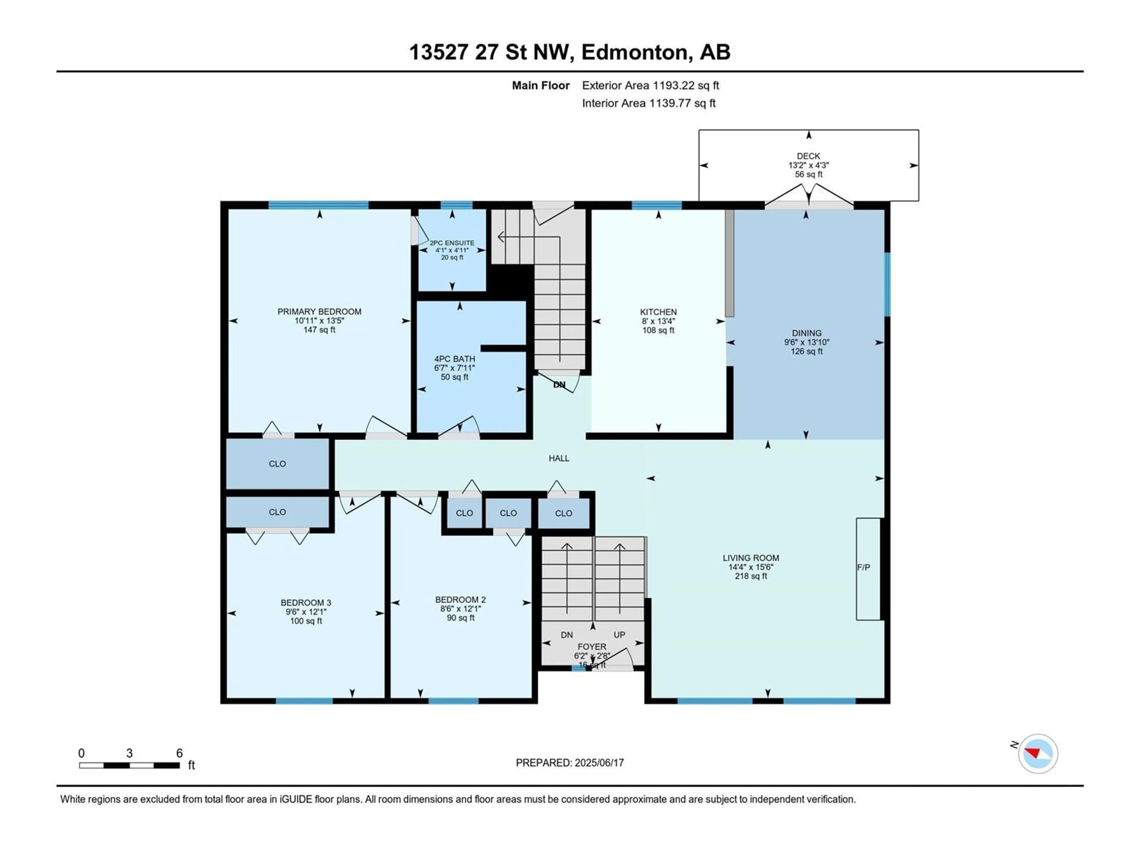 Floor plan for NW - 13527 27 ST, Edmonton Alberta T5A3W7