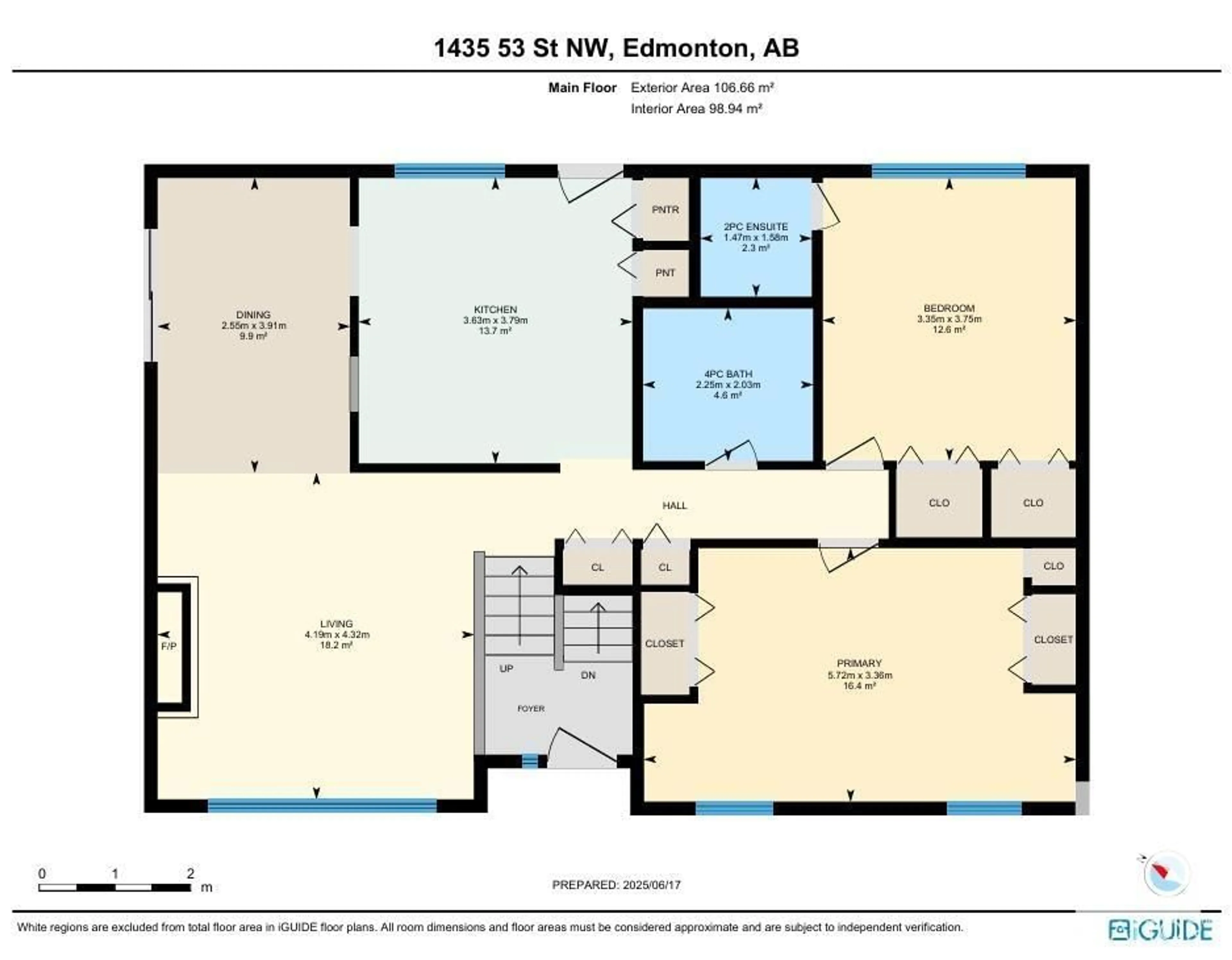 Floor plan for 1435 53 ST, Edmonton Alberta T6L2Y9