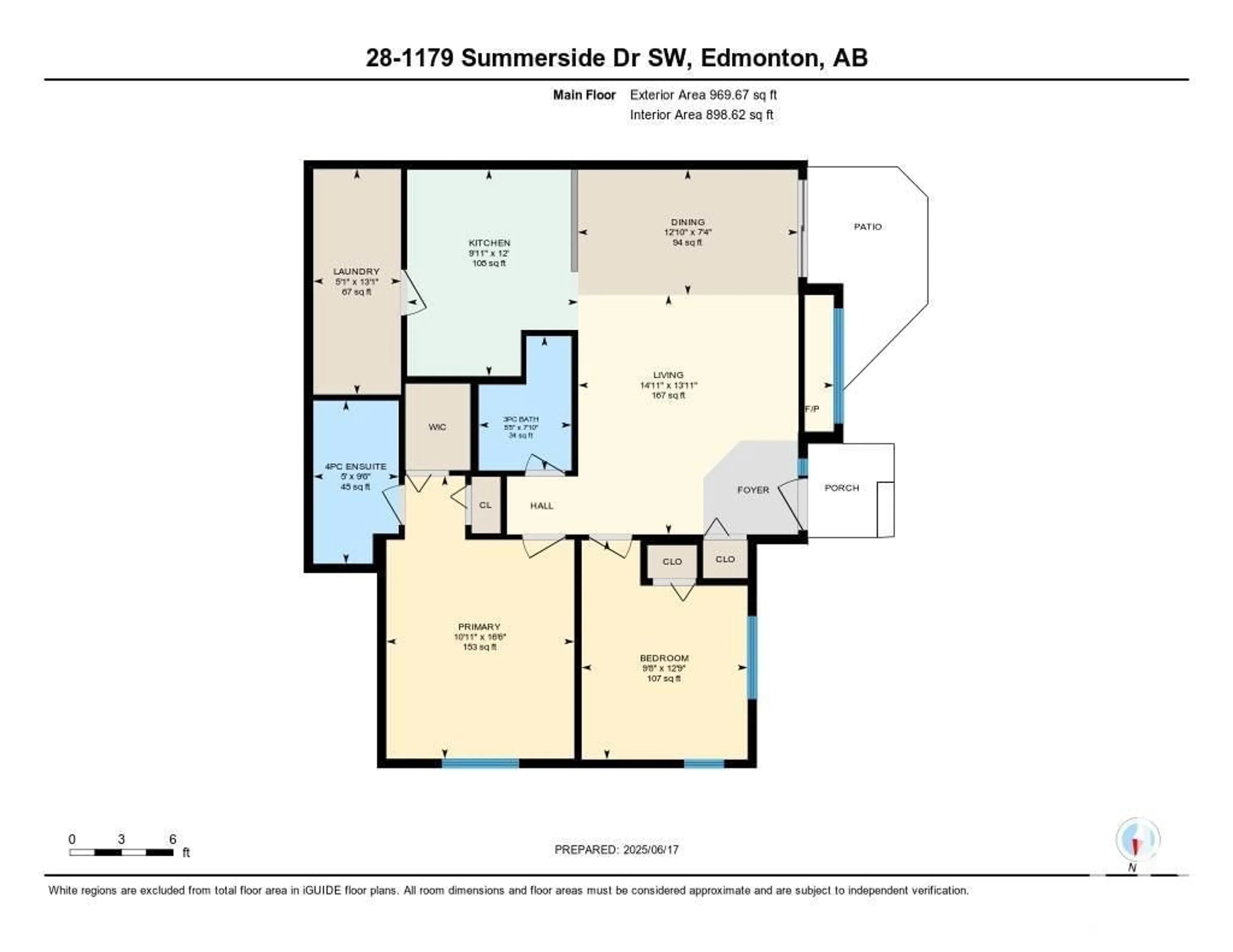 Floor plan for #28 - 1179 SUMMERSIDE DR, Edmonton Alberta T6X1K1
