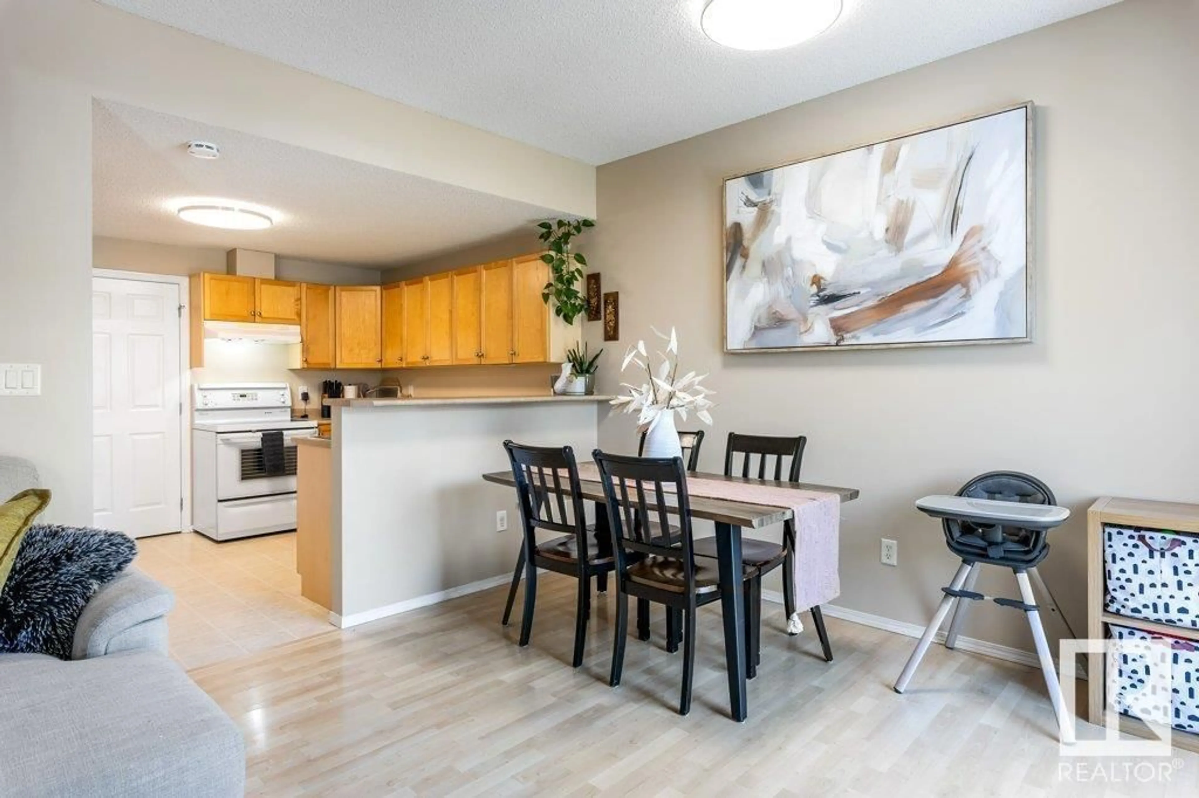Open concept kitchen, wood/laminate floor for #28 - 1179 SUMMERSIDE DR, Edmonton Alberta T6X1K1