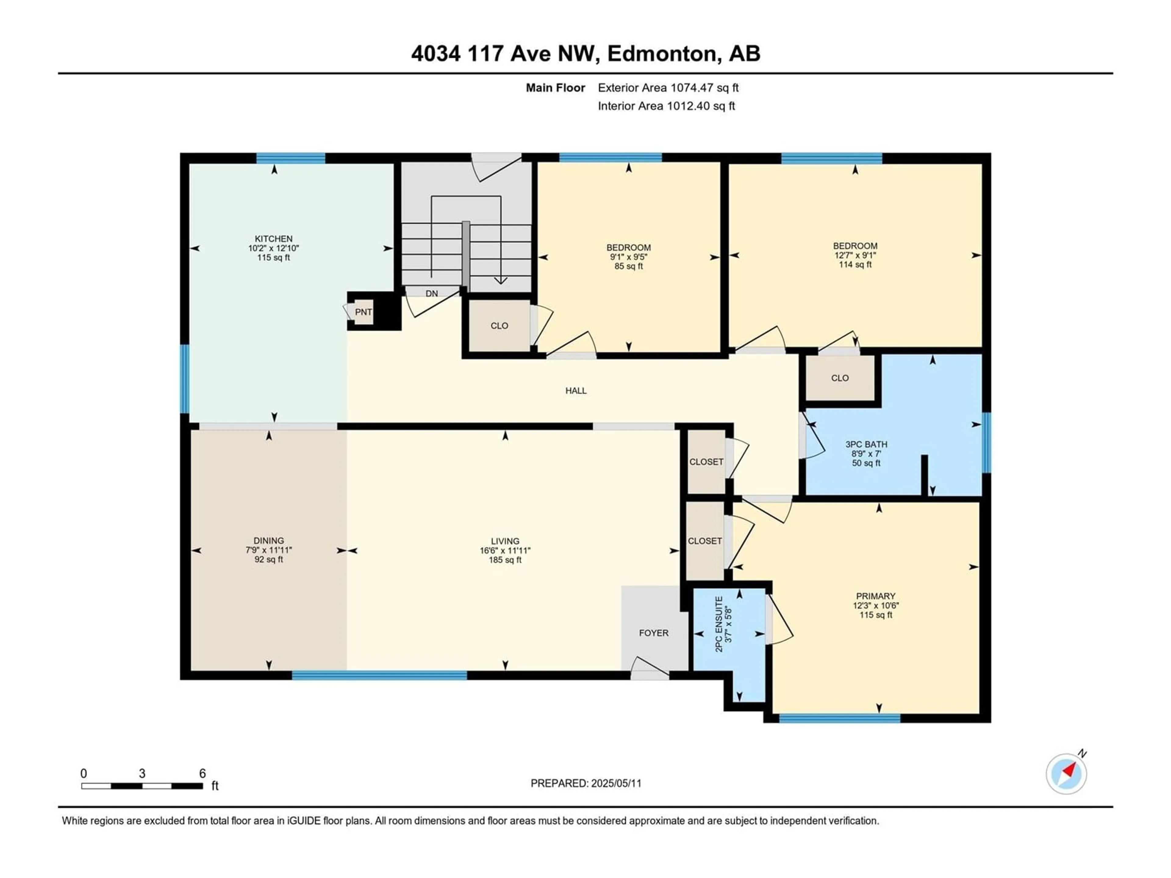 Floor plan for 4034 117 AV, Edmonton Alberta T5W0Y2