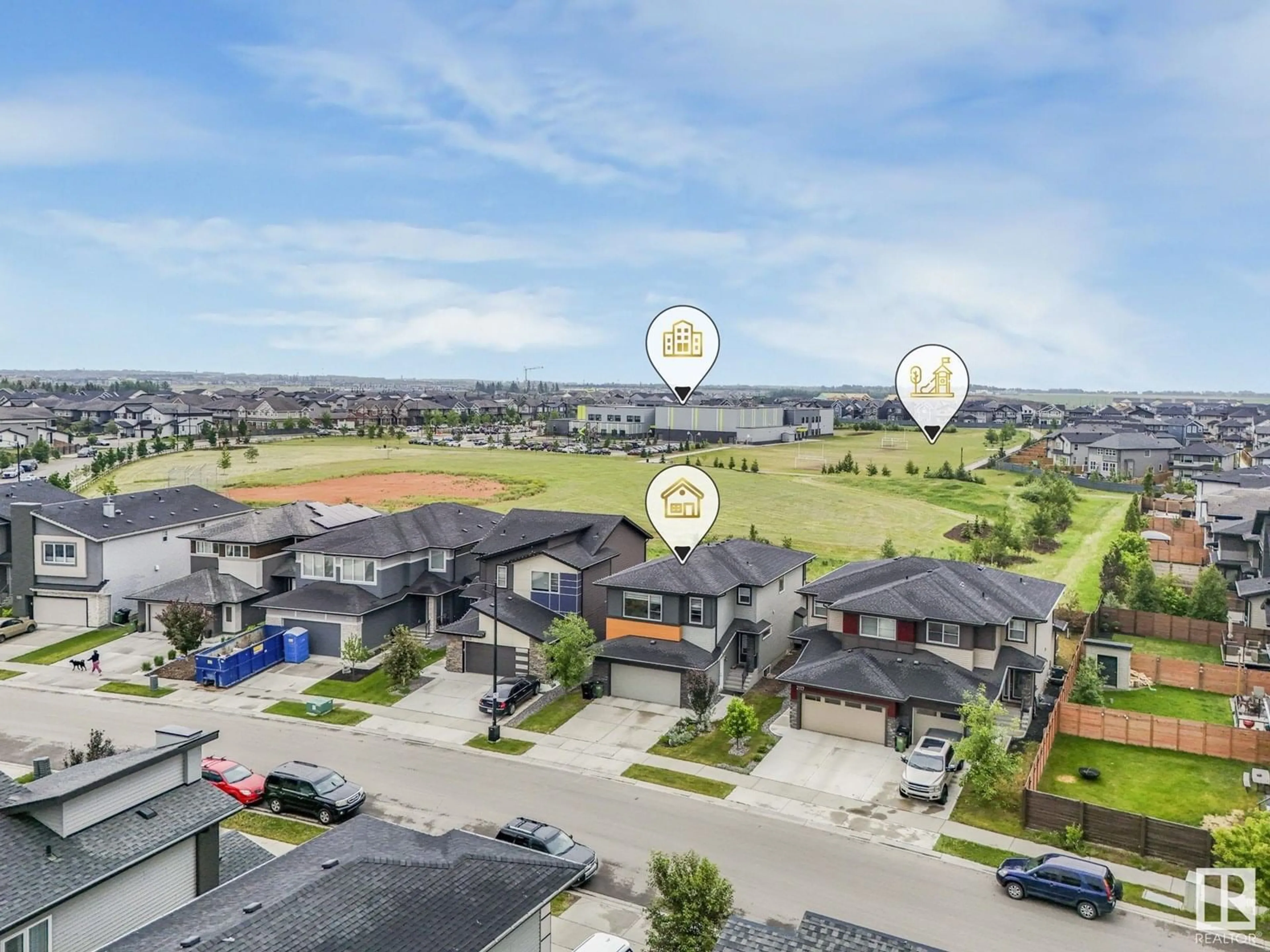 A pic from outside/outdoor area/front of a property/back of a property/a pic from drone, unknown for 2115 KOSHAL WY, Edmonton Alberta T6W3R8
