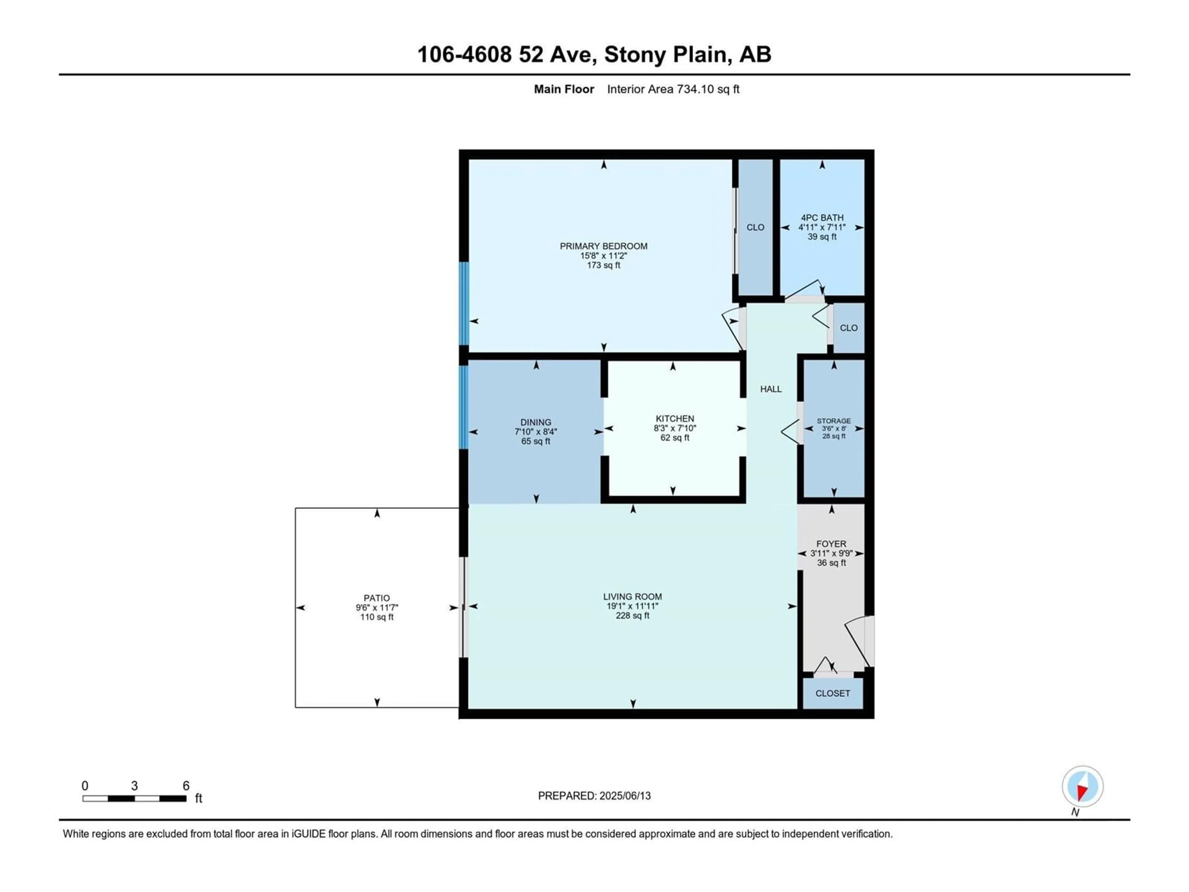 Floor plan for #106 - 4608 52 AV, Stony Plain Alberta T7Z1N7
