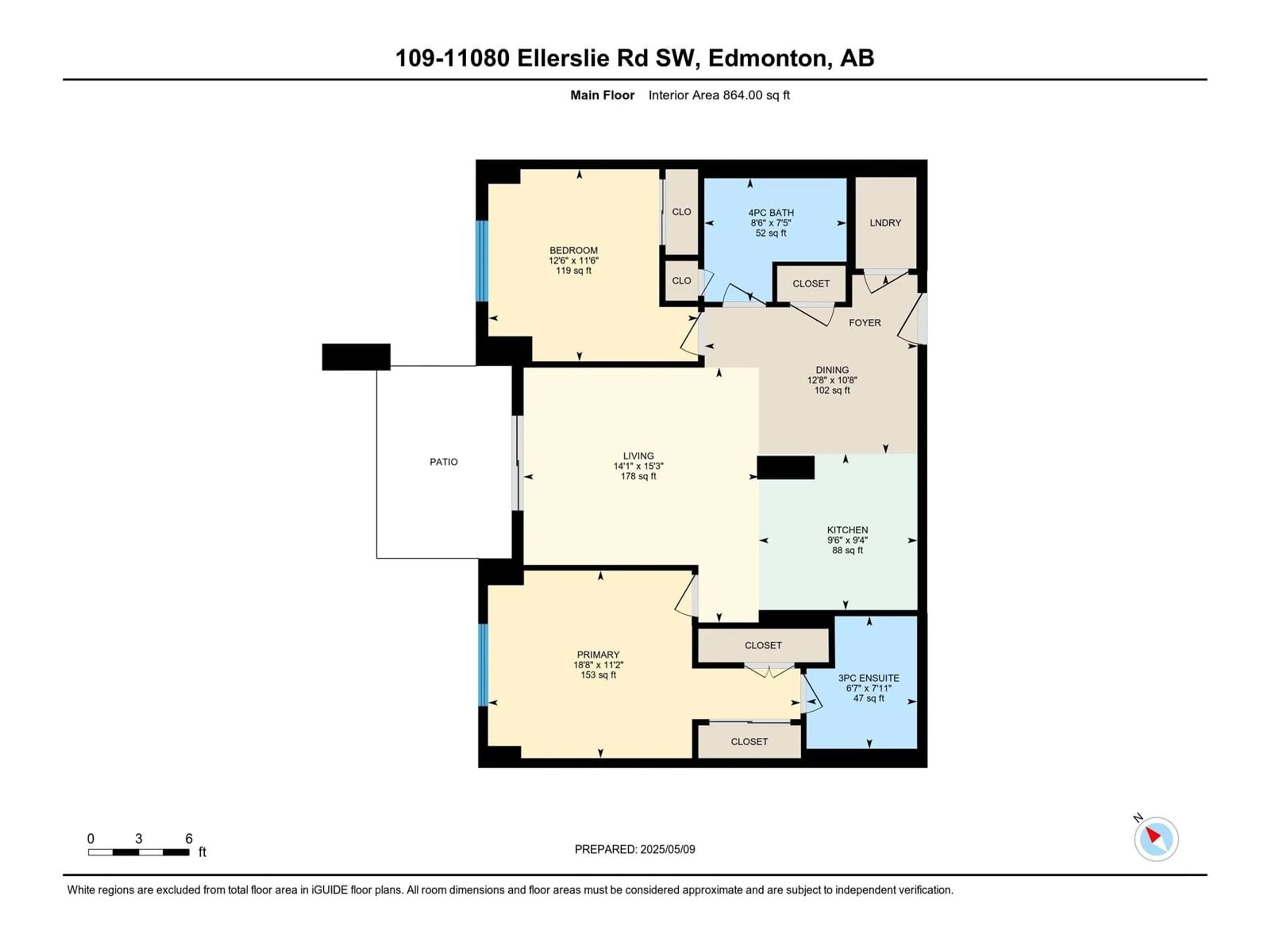 Floor plan for #109 - 11080 ELLERSLIE RD SW, Edmonton Alberta T6W2C2