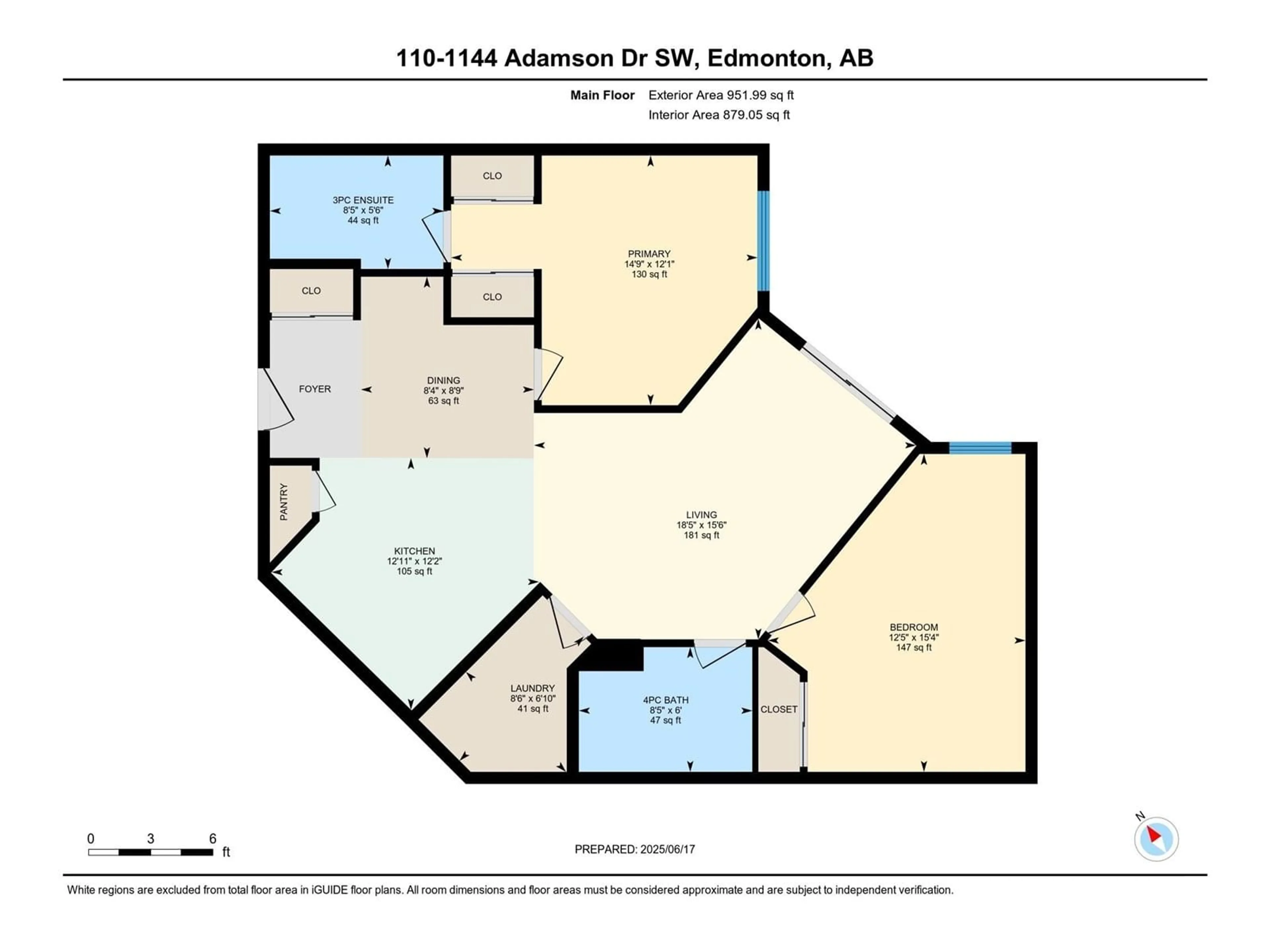 Floor plan for 1144 - 110 ADAMSON DR, Edmonton Alberta T6W2X7