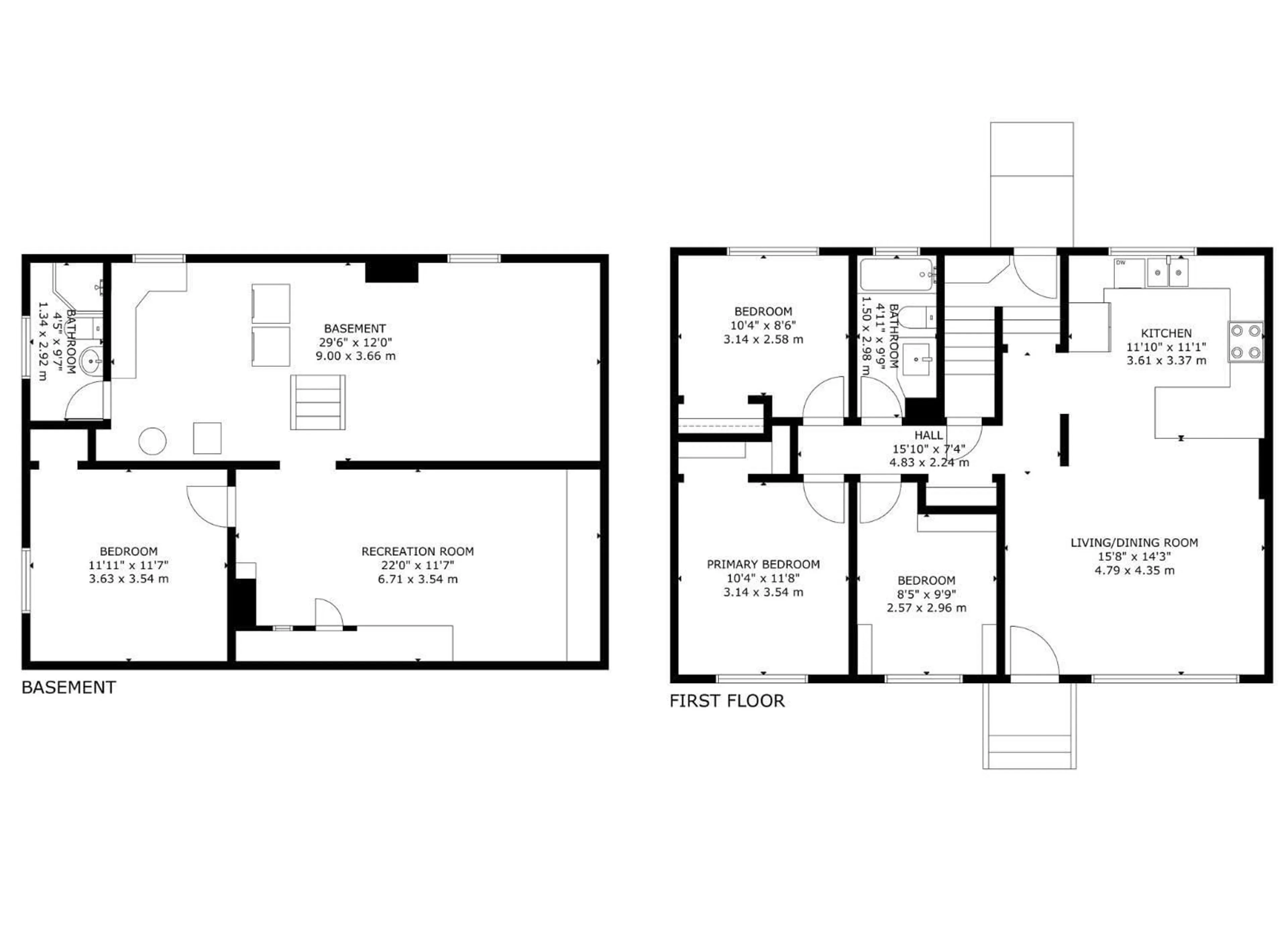 Floor plan for 13312 103 ST, Edmonton Alberta T5E4M5