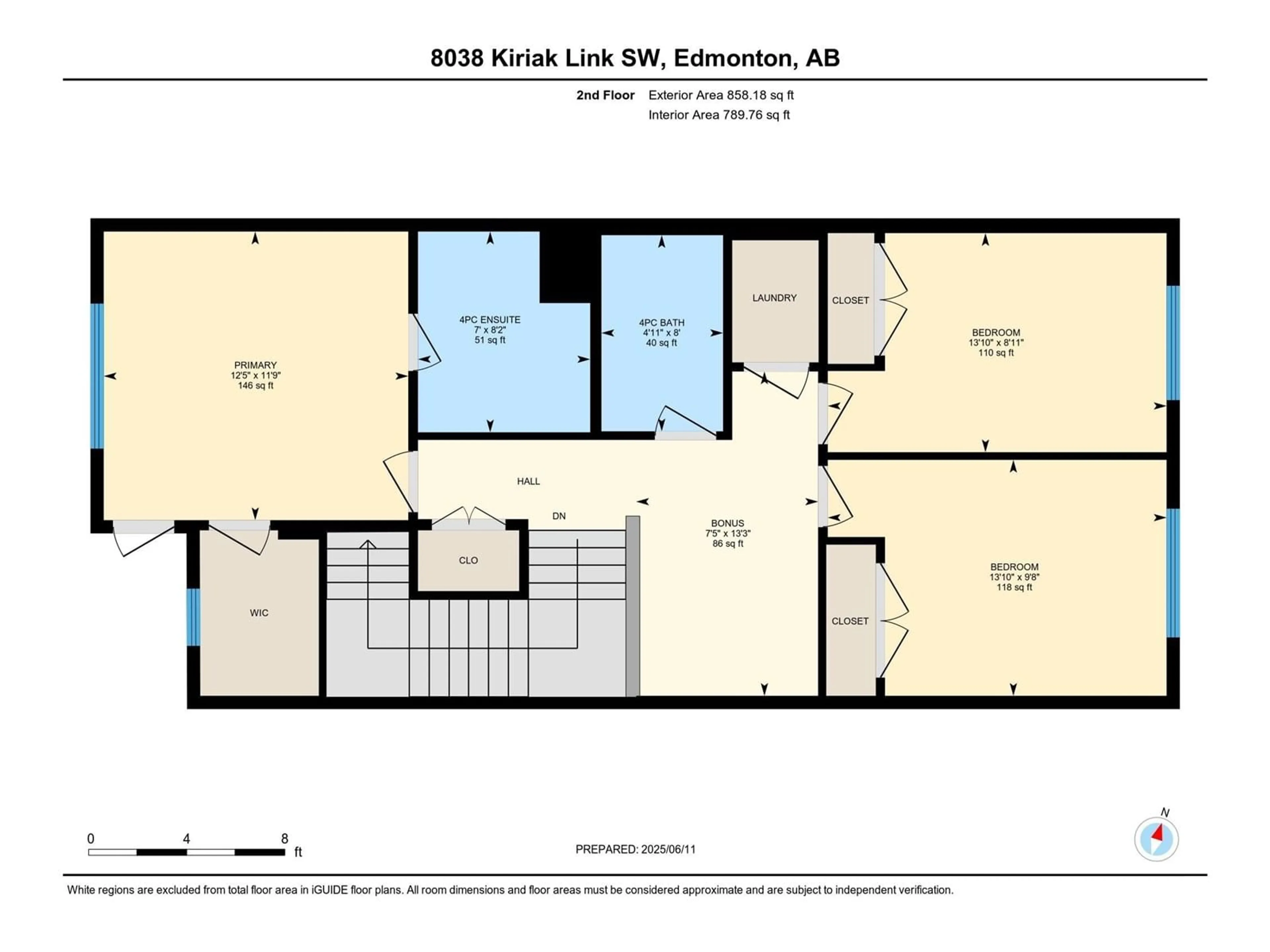 Floor plan for 8038 KIRIAK LINK, Edmonton Alberta T6W4V2