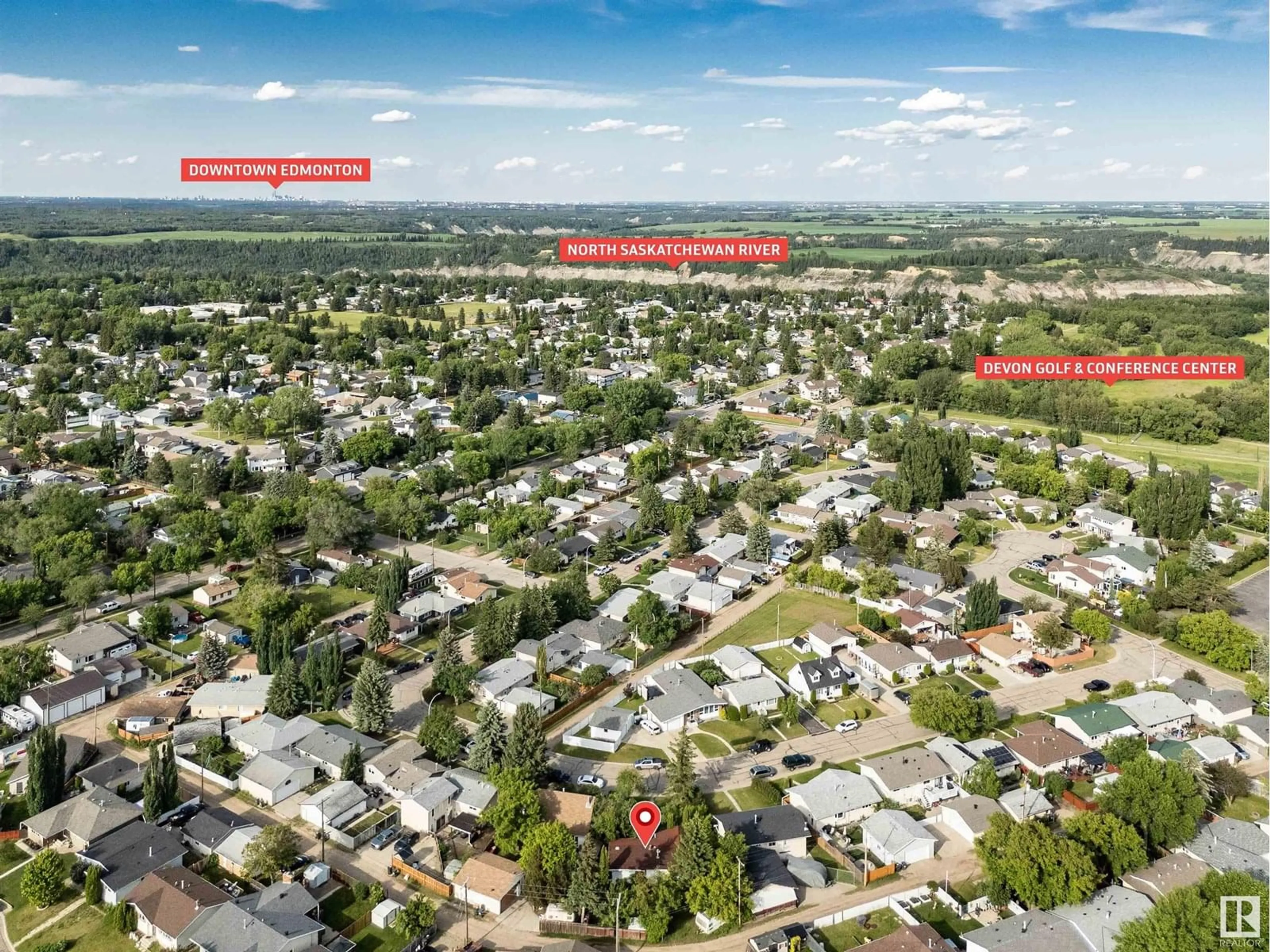 A pic from outside/outdoor area/front of a property/back of a property/a pic from drone, street for 46 WAPITI DR, Devon Alberta T9G1R1