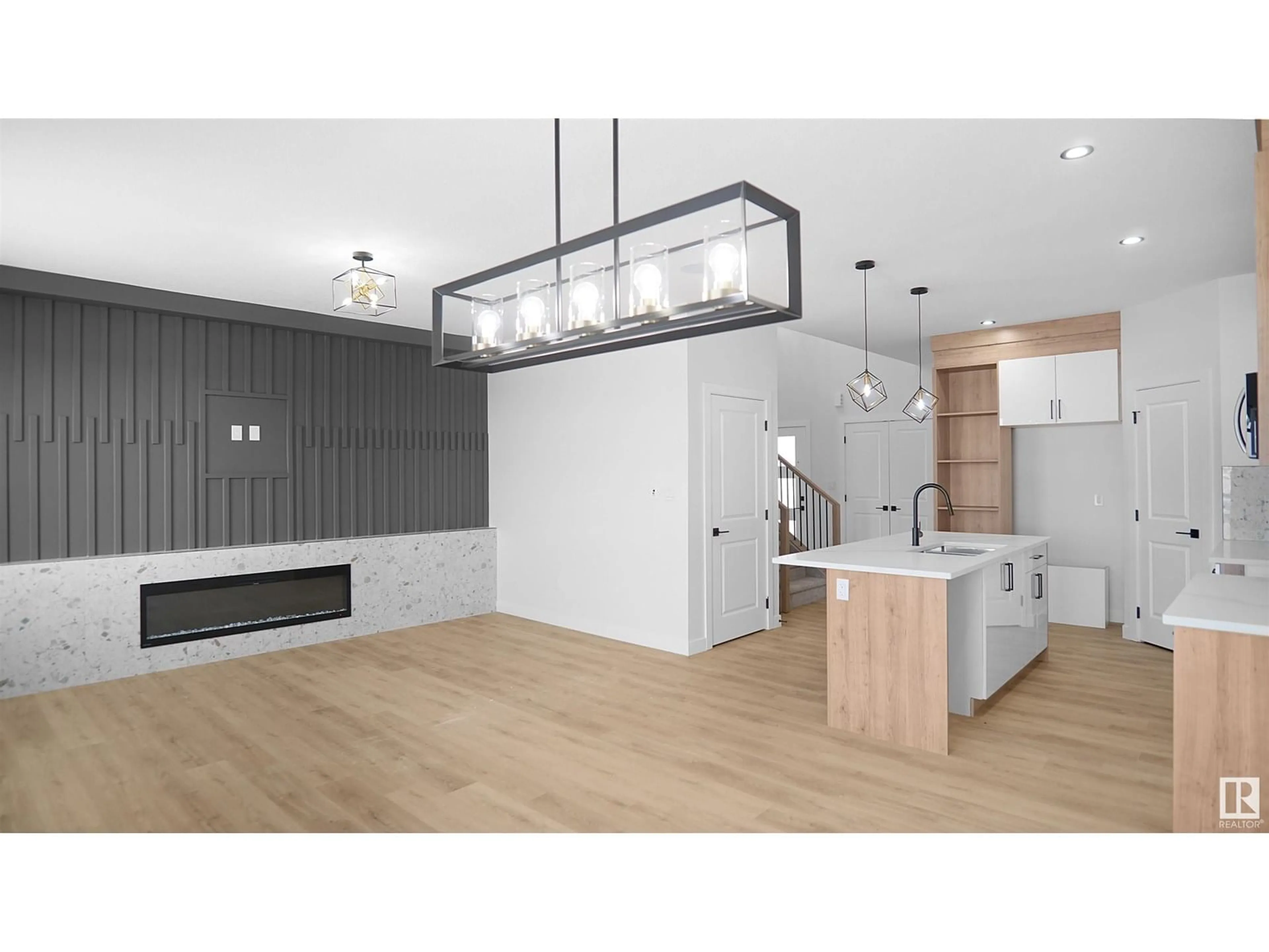 Open concept kitchen, wood/laminate floor for 4 AXELWOOD CRESENT, Spruce Grove Alberta T7X3C6