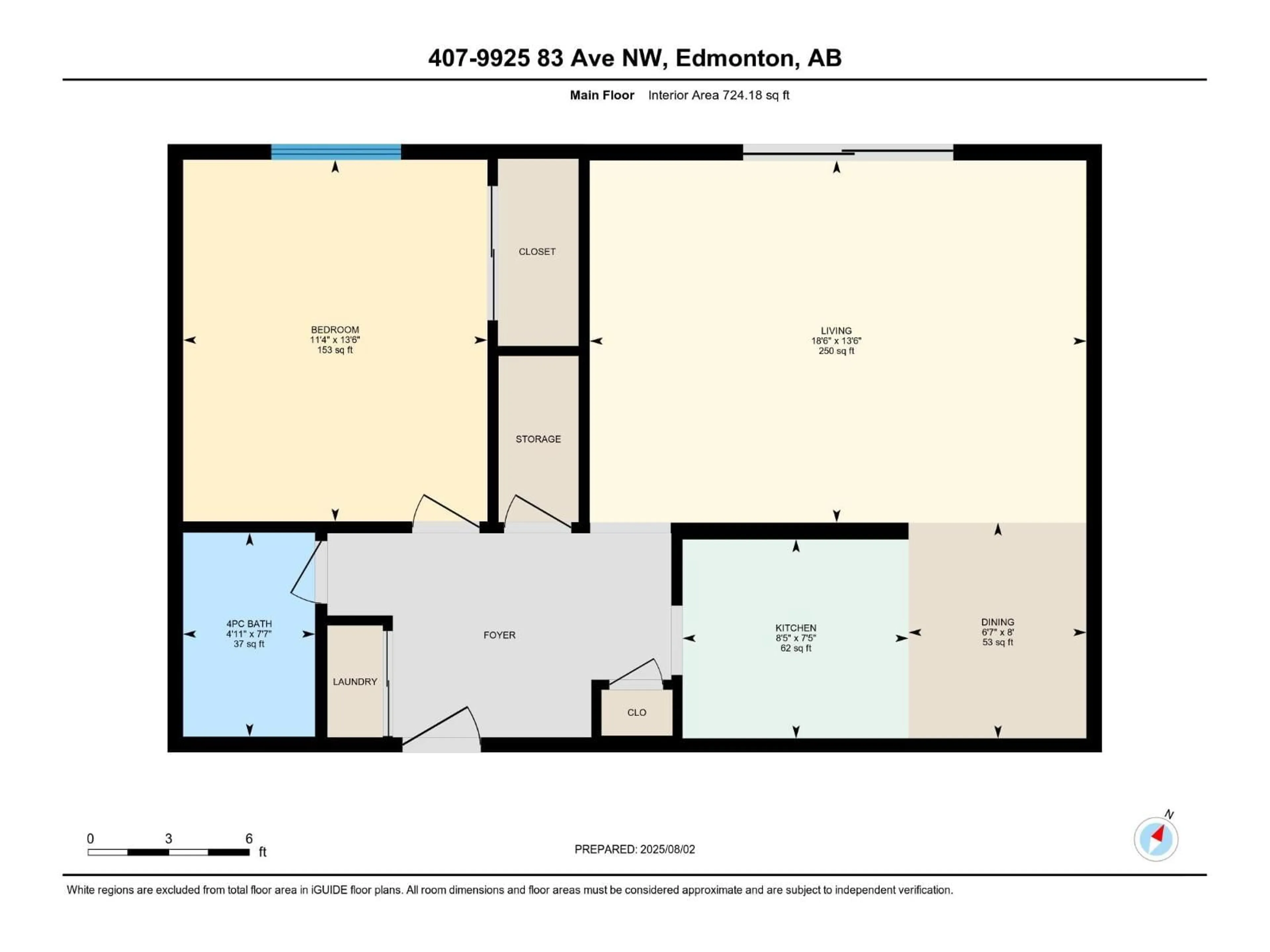 Floor plan for #407 - 9925 83 AV, Edmonton Alberta T6E2B9