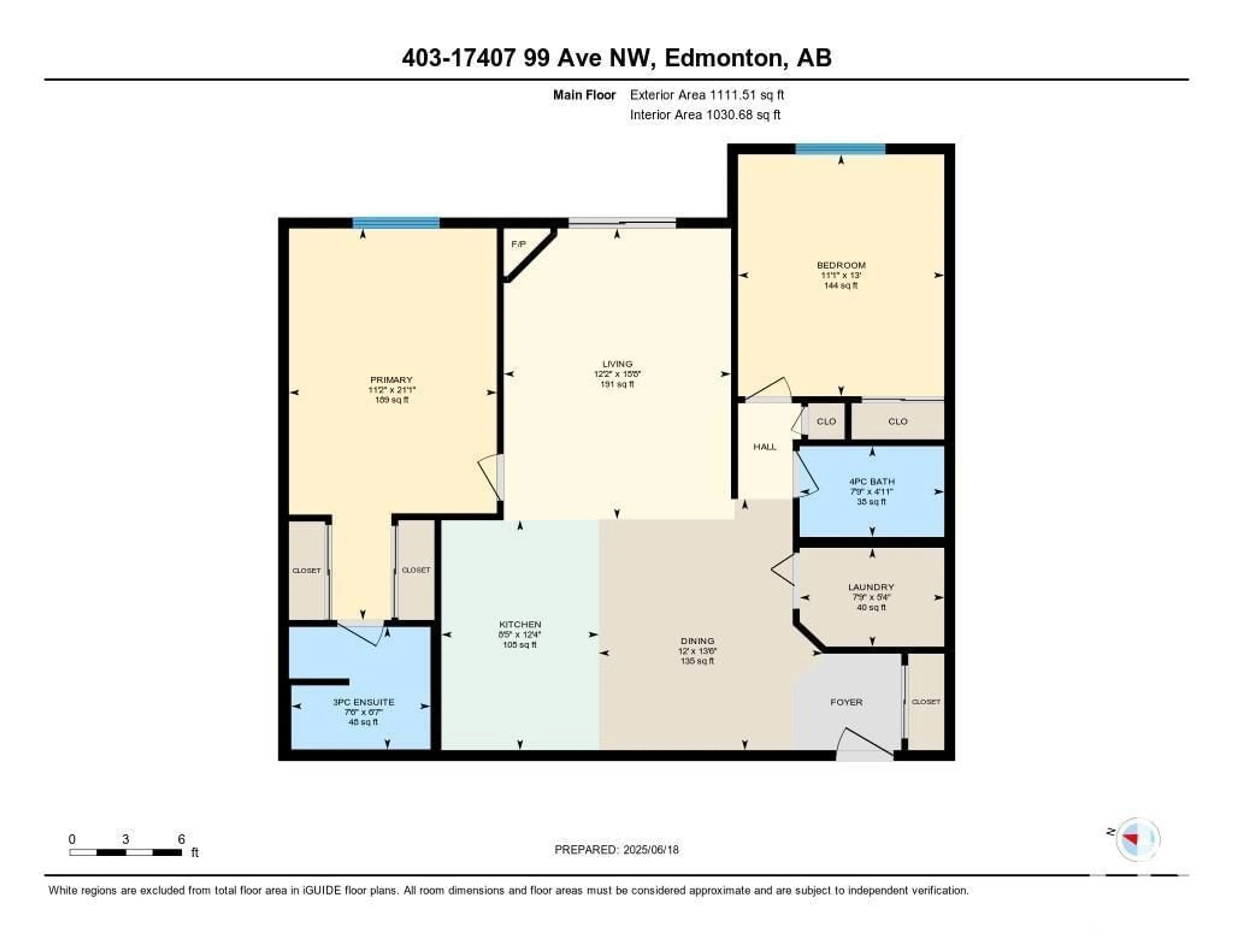 Floor plan for #403 - 17407 99 AV, Edmonton Alberta T5T0W7
