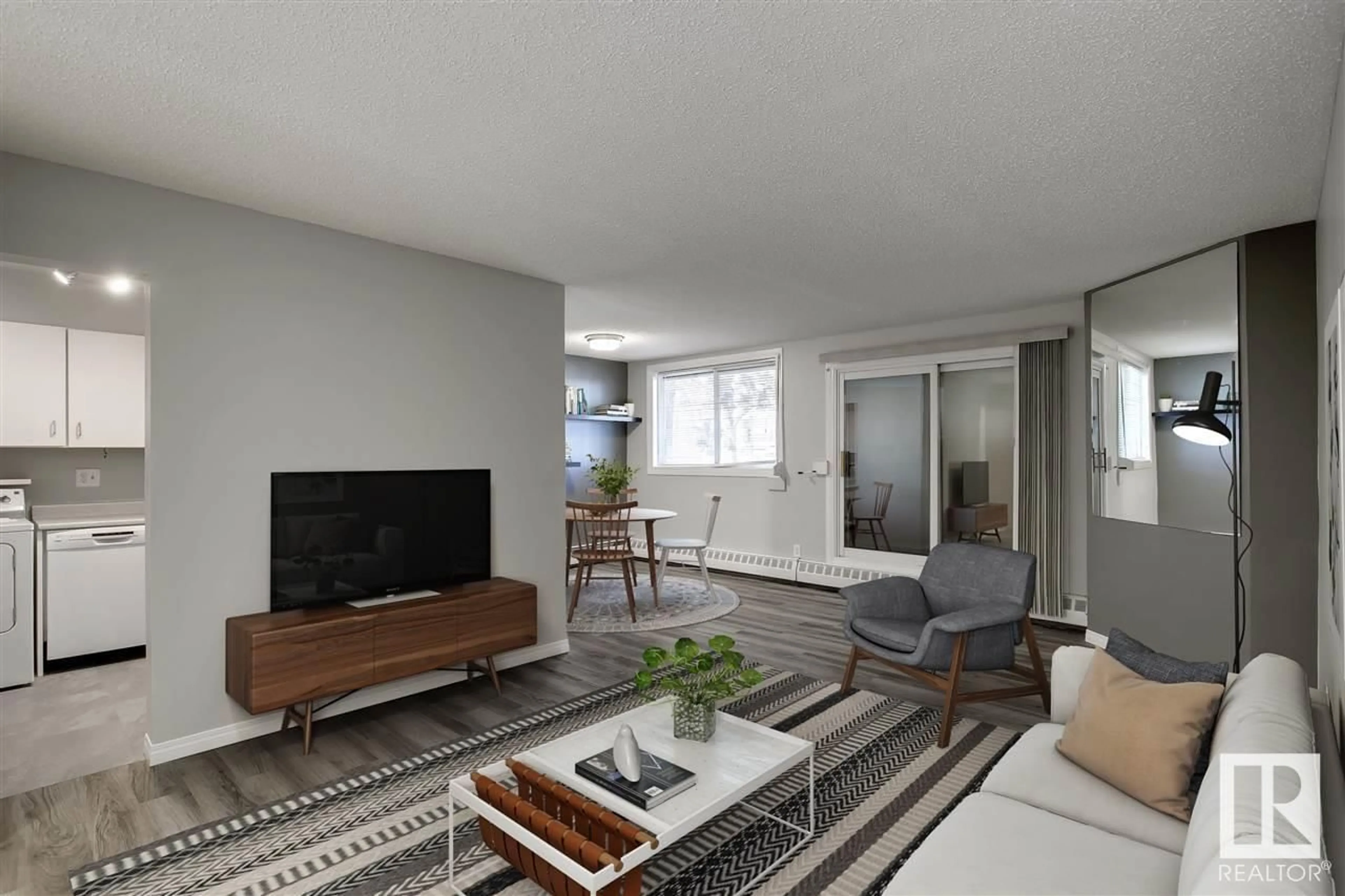 Living room with furniture, unknown for #103 - 8125 110 ST, Edmonton Alberta T6G2P3