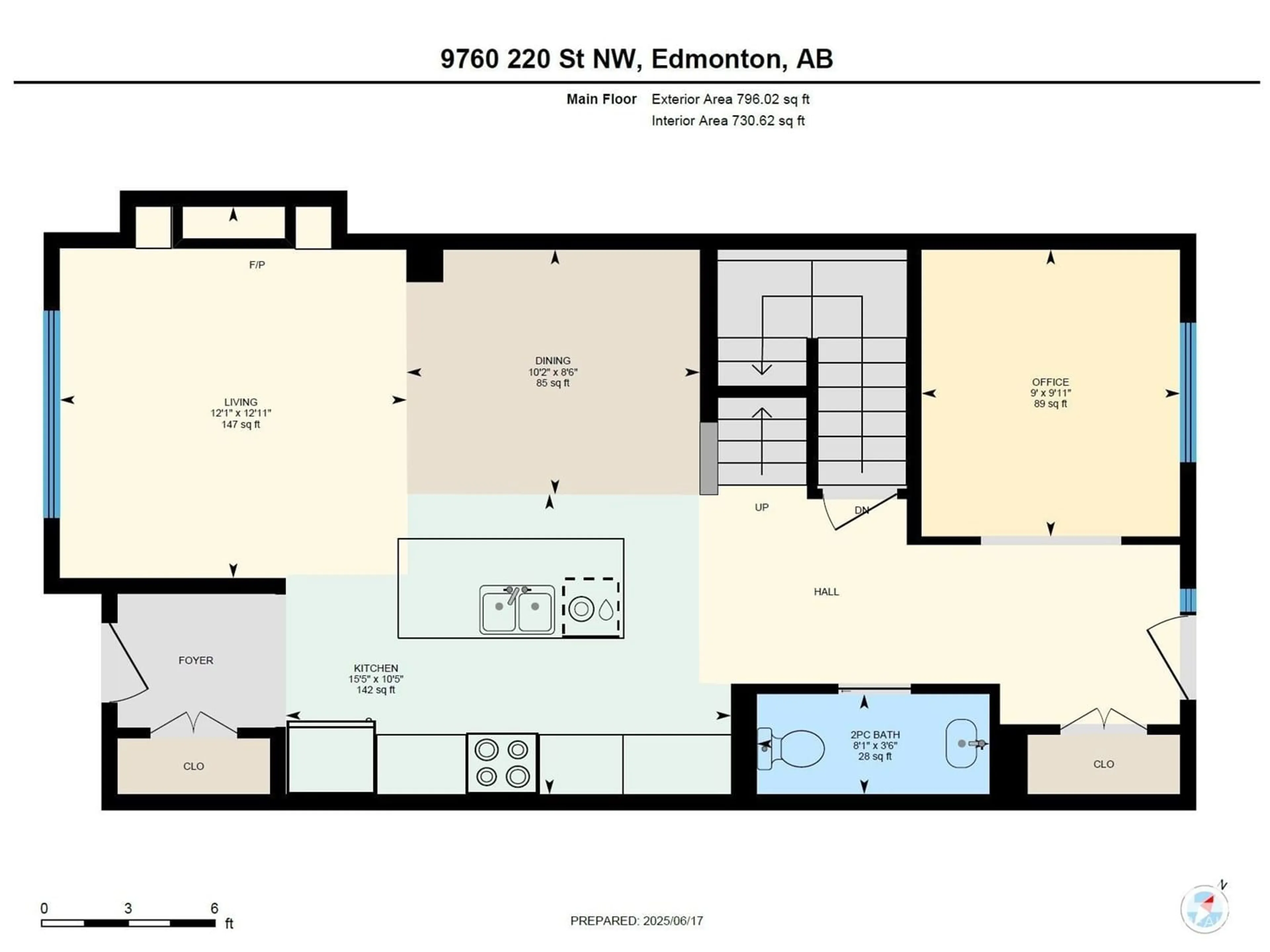 Floor plan for NW - 9760 220 ST, Edmonton Alberta T5T4J9