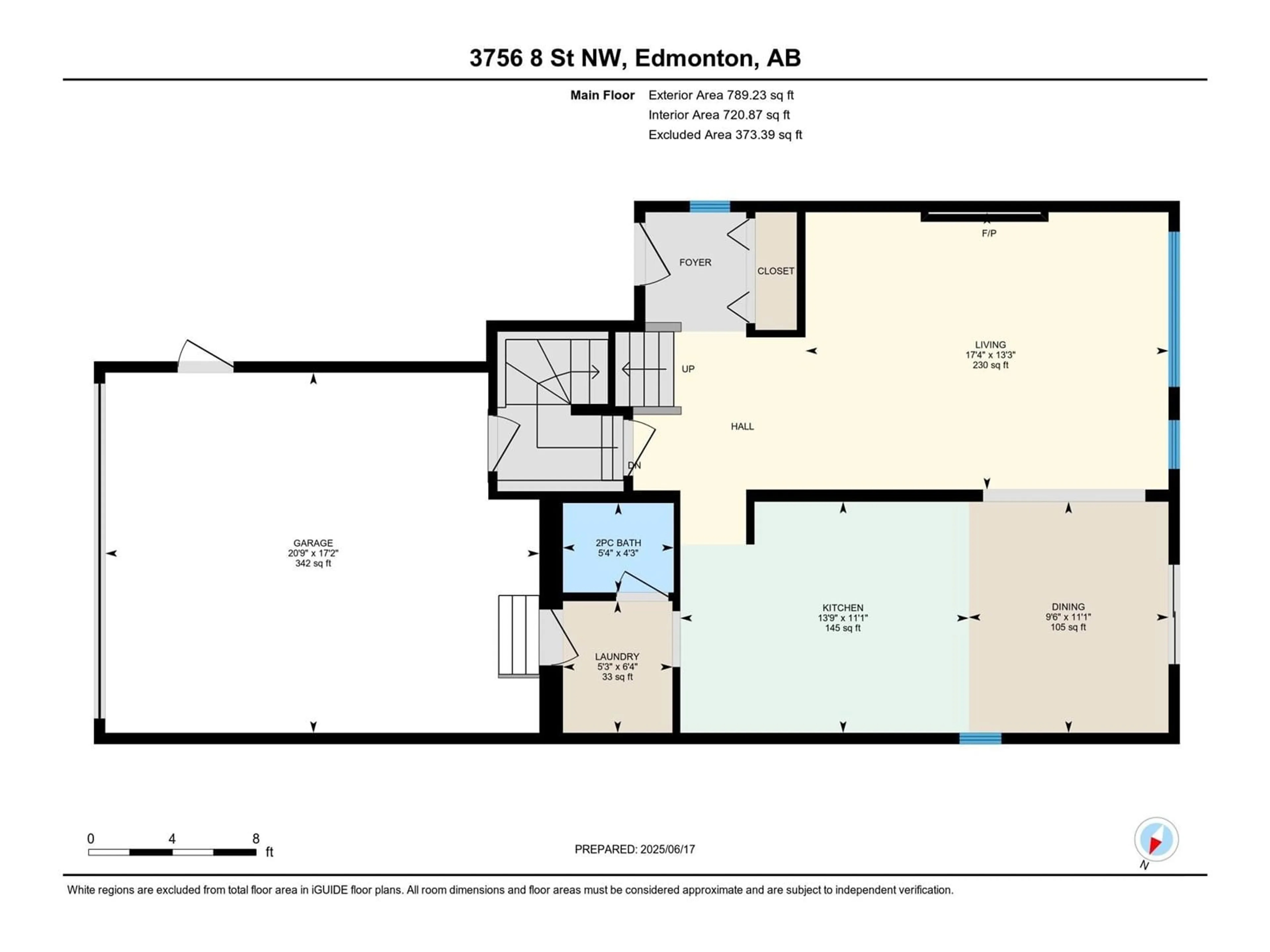 Floor plan for 3756 8 ST, Edmonton Alberta T6T0S1