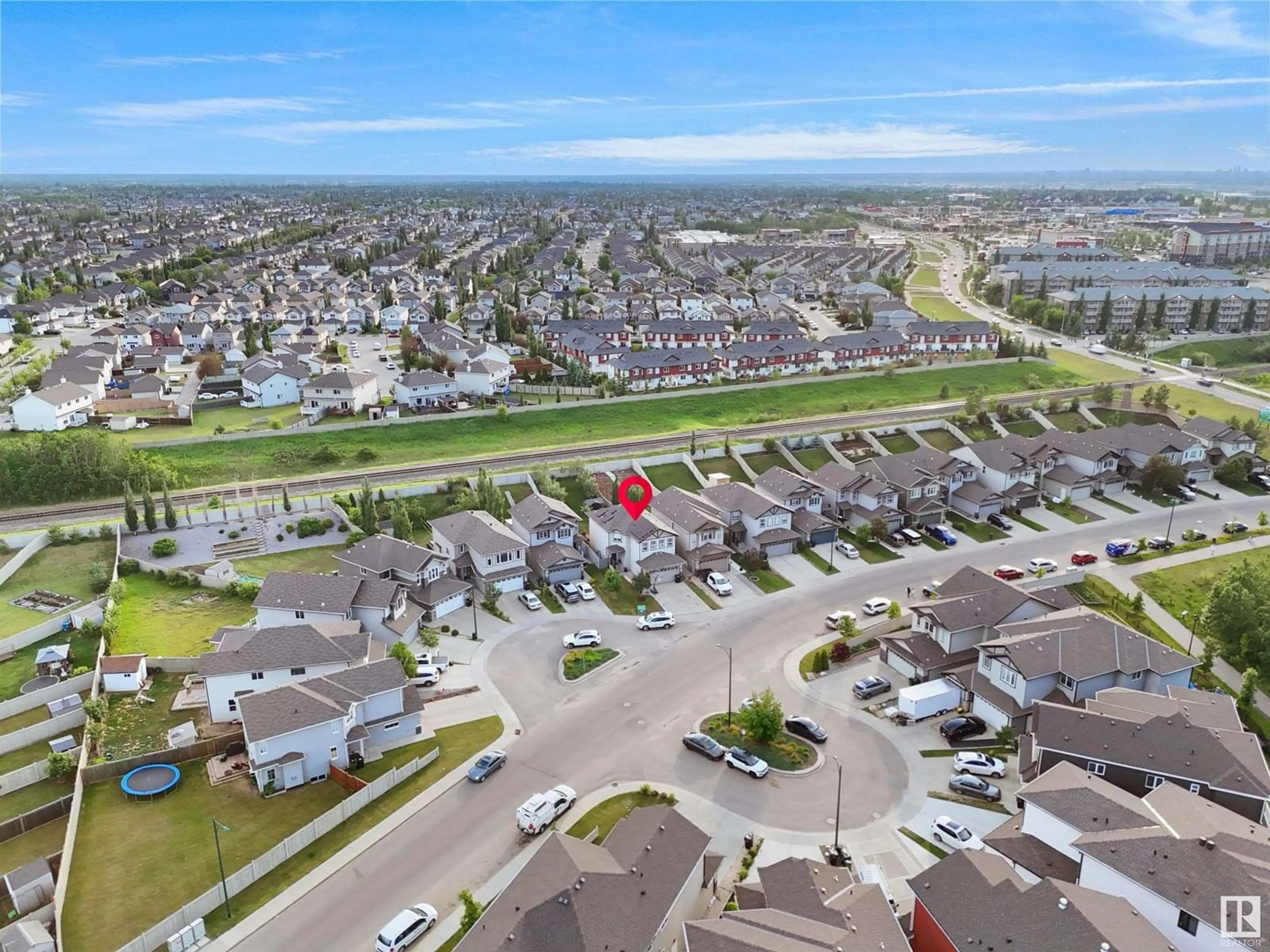 A pic from outside/outdoor area/front of a property/back of a property/a pic from drone, street for 3756 8 ST, Edmonton Alberta T6T0S1