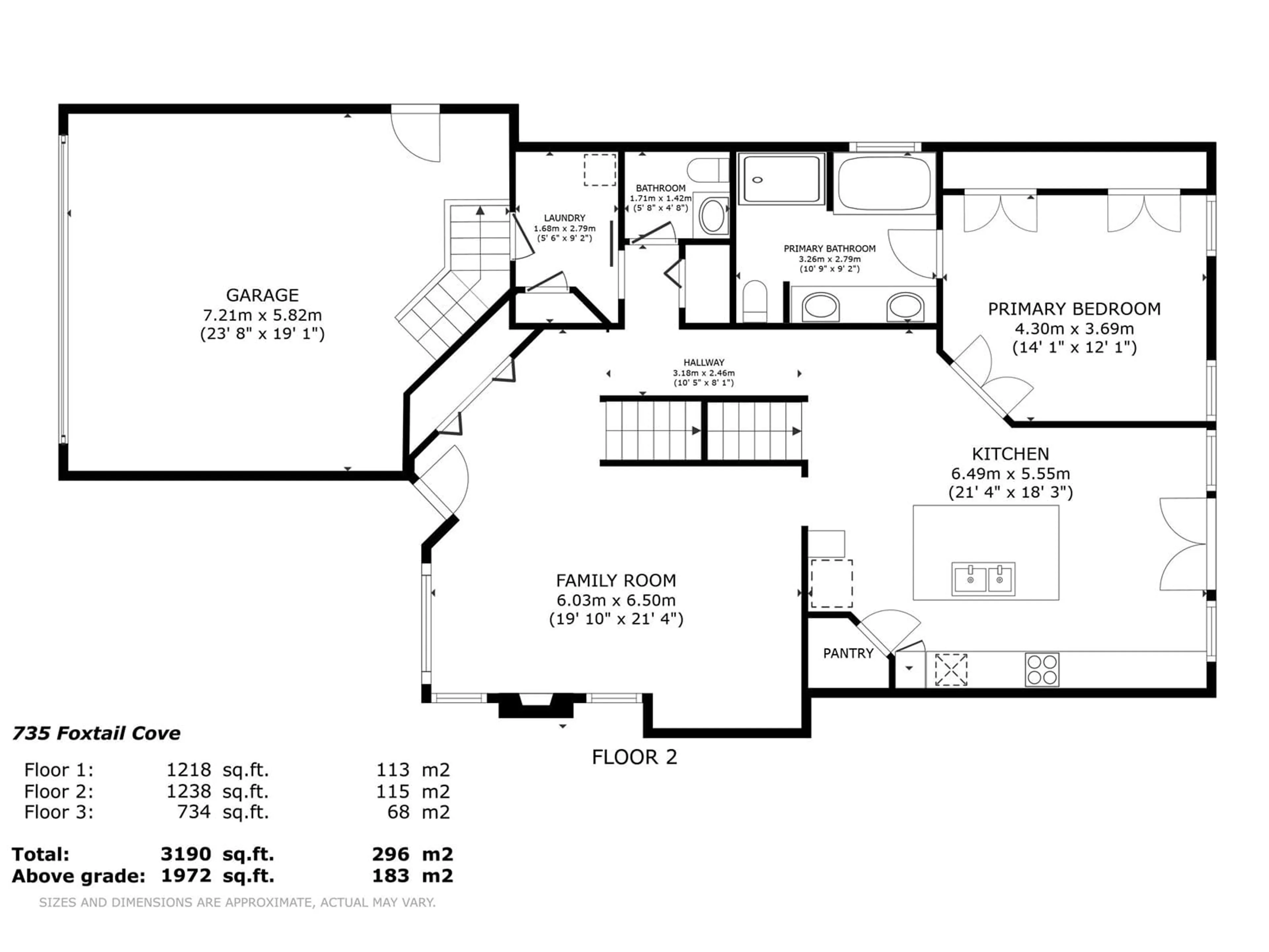 Floor plan for 735 FOXTAIL CV, Sherwood Park Alberta T8A4G1