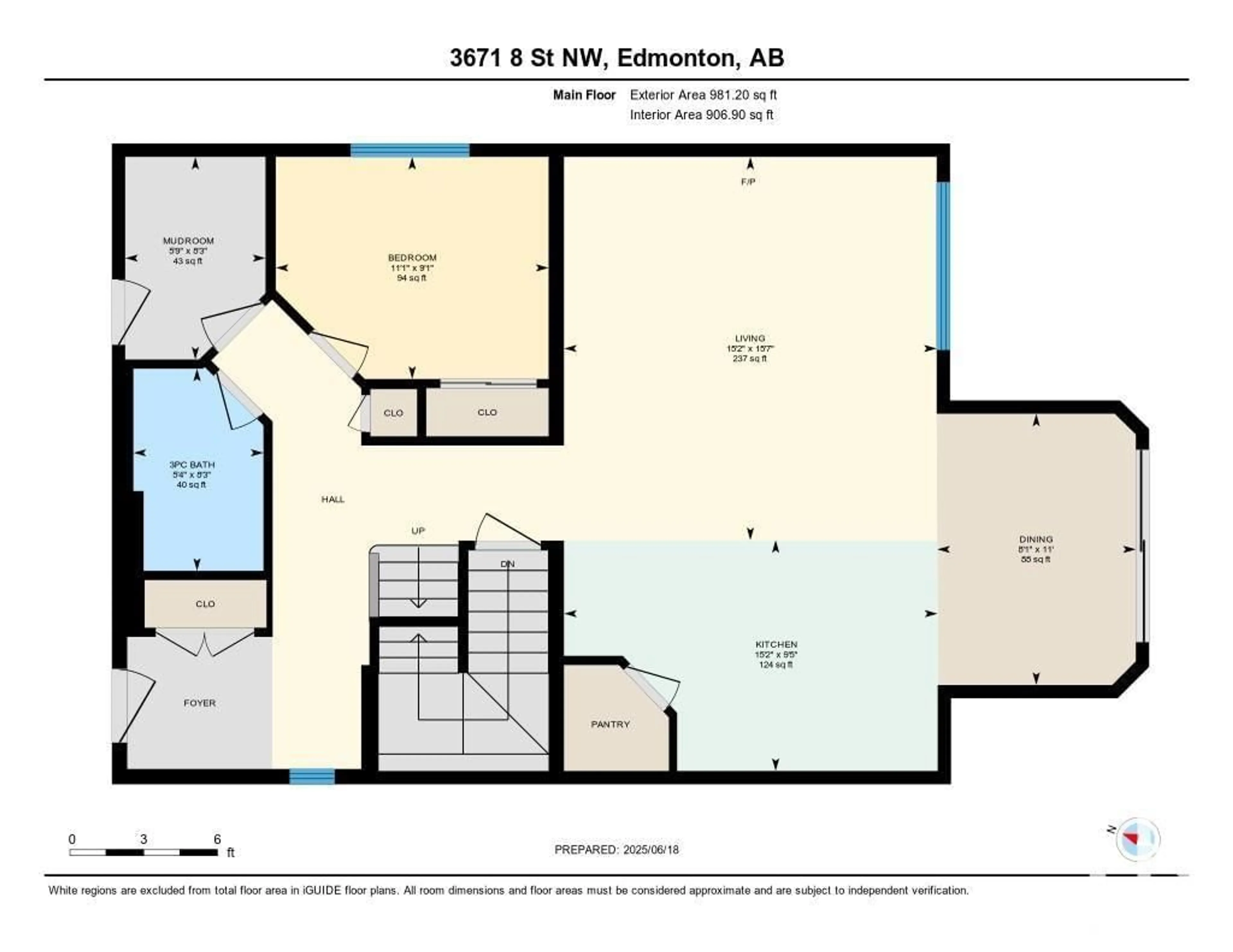 Floor plan for 3671 8 ST, Edmonton Alberta T6T0S4