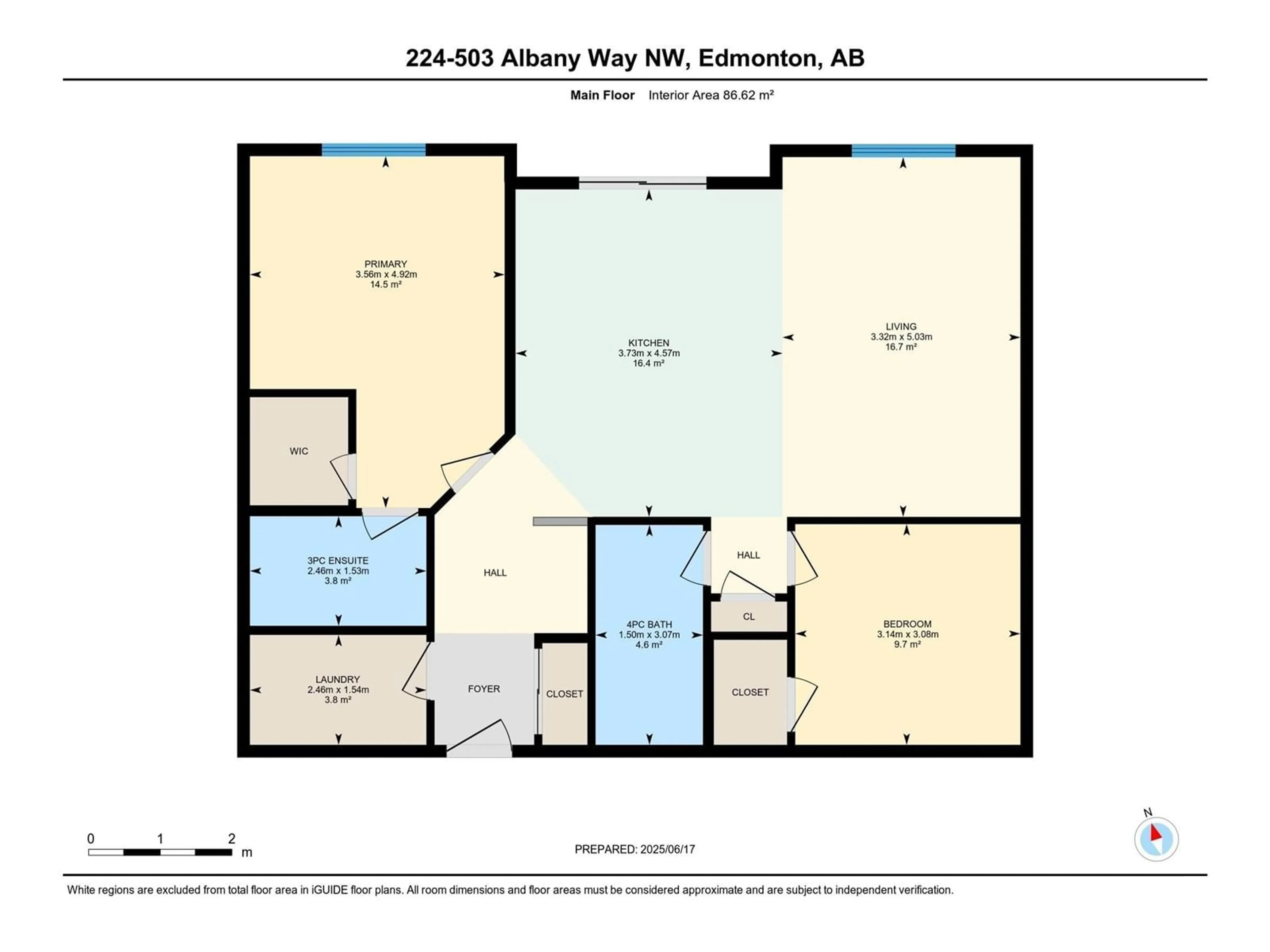 Floor plan for 503 - 224 ALBANY WY, Edmonton Alberta T6V0M5