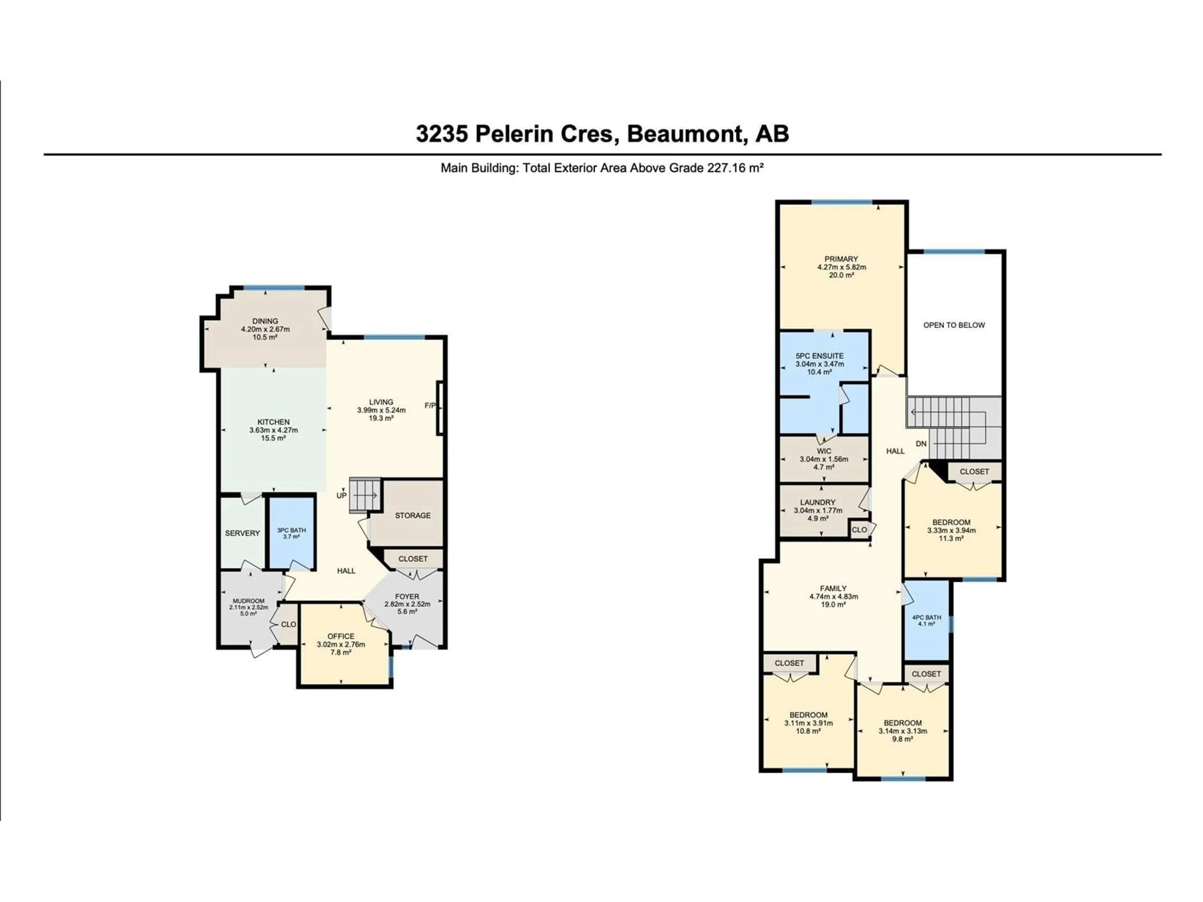Floor plan for 3235 PELERIN CR, Beaumont Alberta T4X2Z1