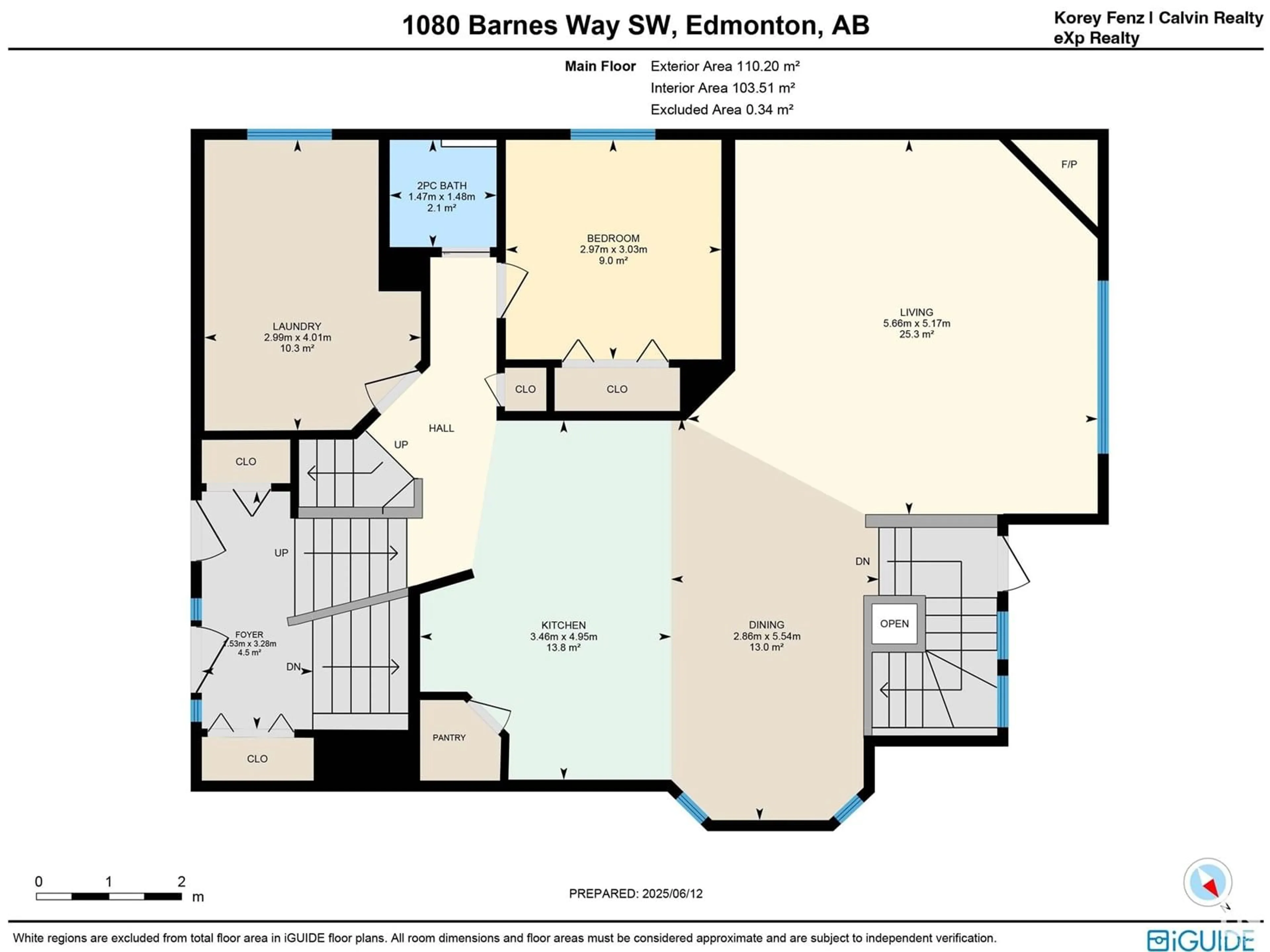Floor plan for SW - 1080 BARNES WY, Edmonton Alberta T6W1E5
