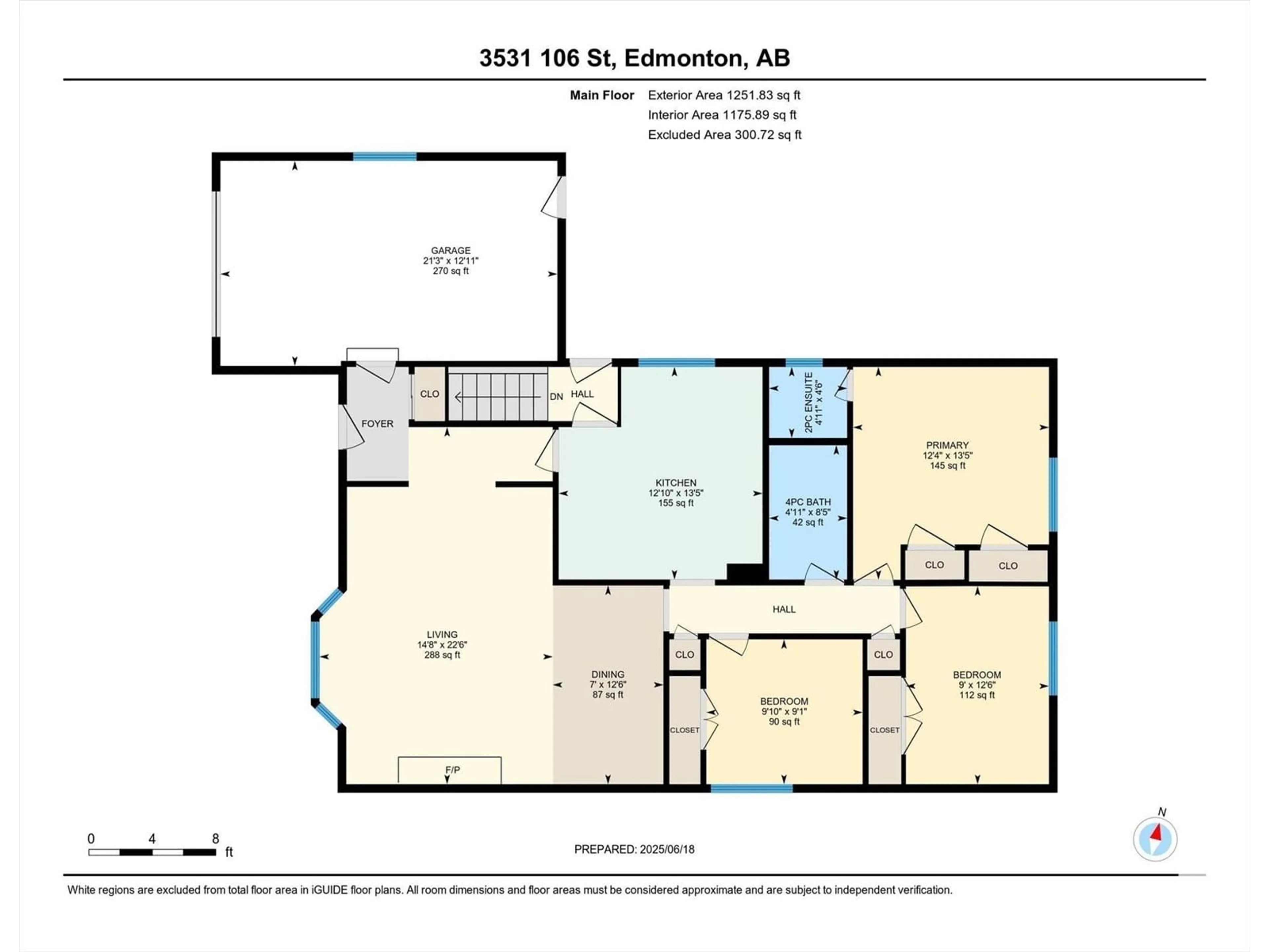 Floor plan for NW - 3531 106 ST, Edmonton Alberta T6J2L2