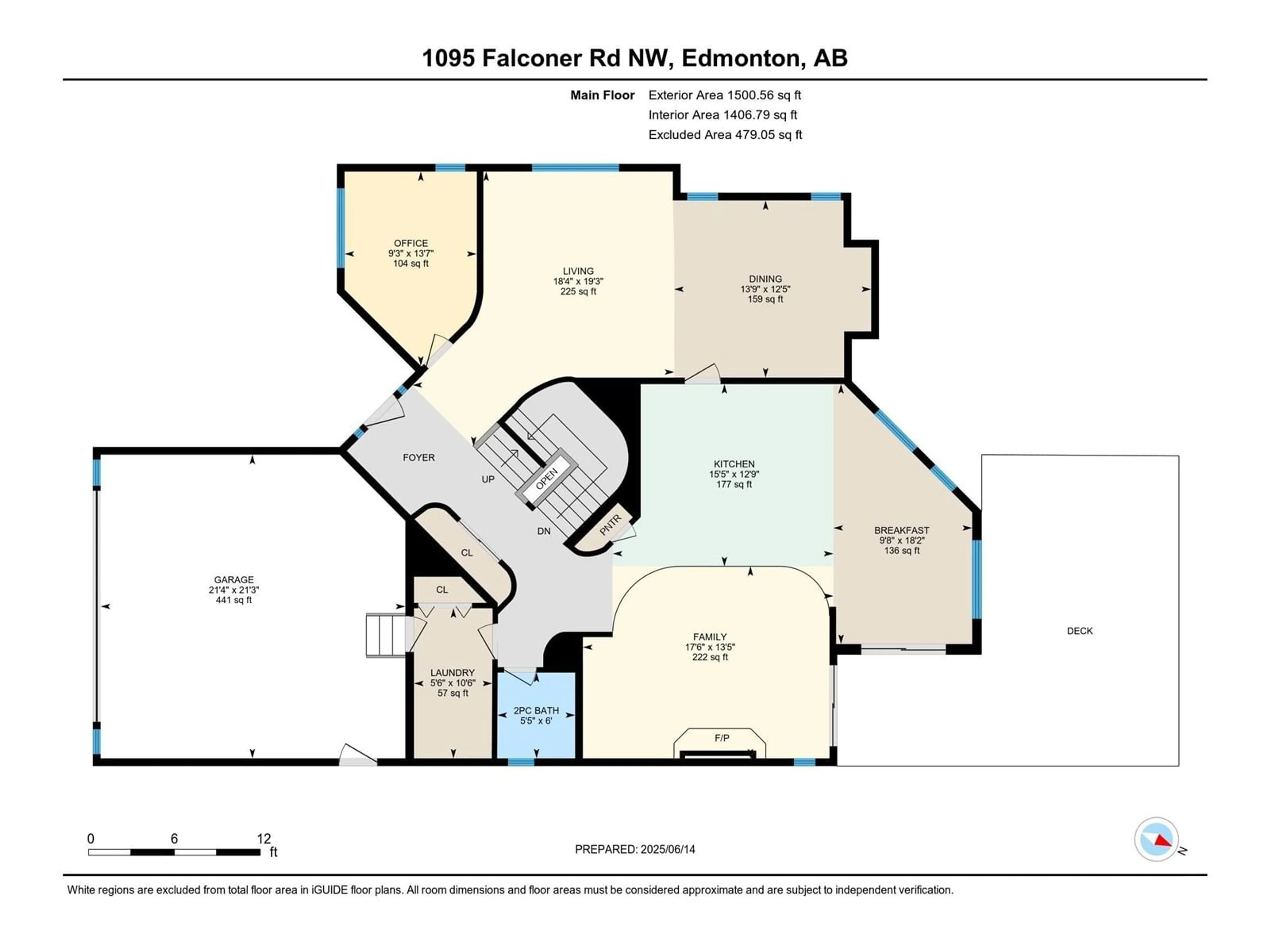 Floor plan for 1095 FALCONER RD, Edmonton Alberta T6R2C9