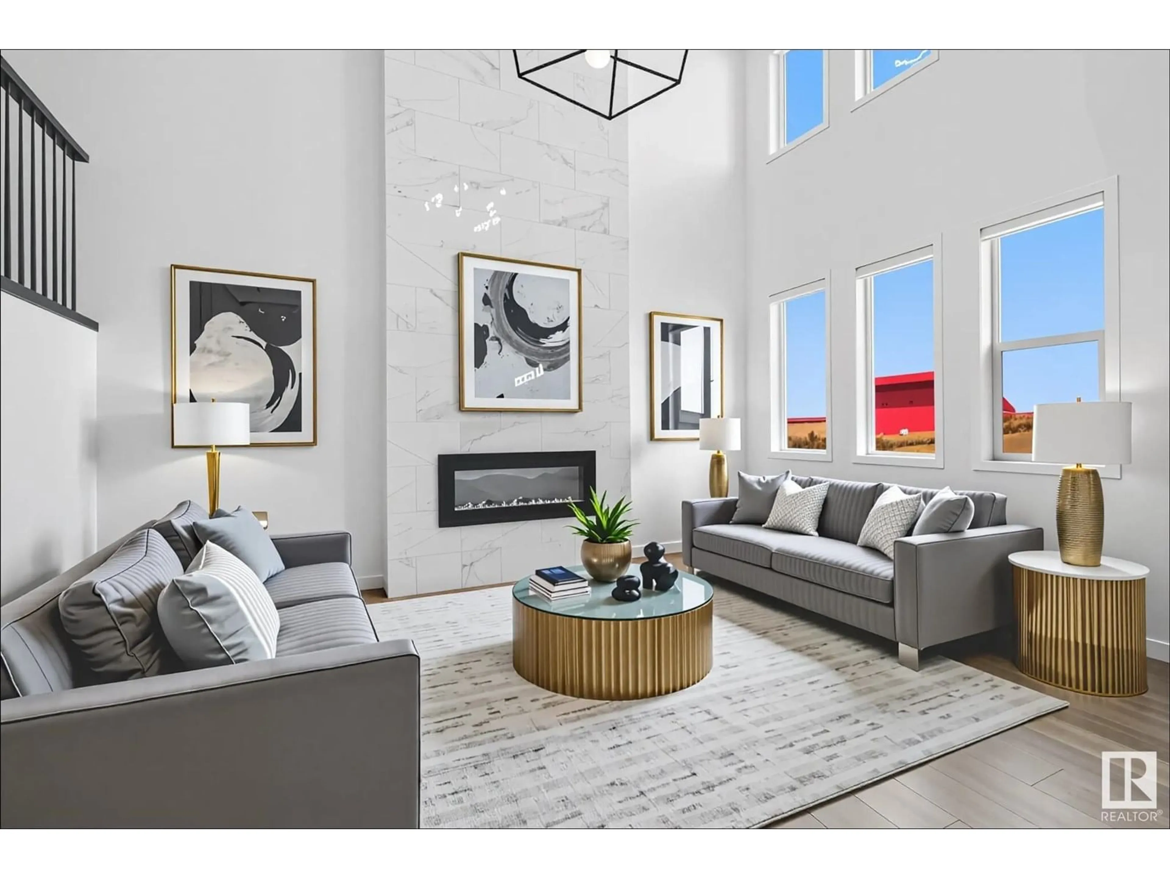 Living room with furniture, unknown for 6252 180 AV, Edmonton Alberta T5Y4A6