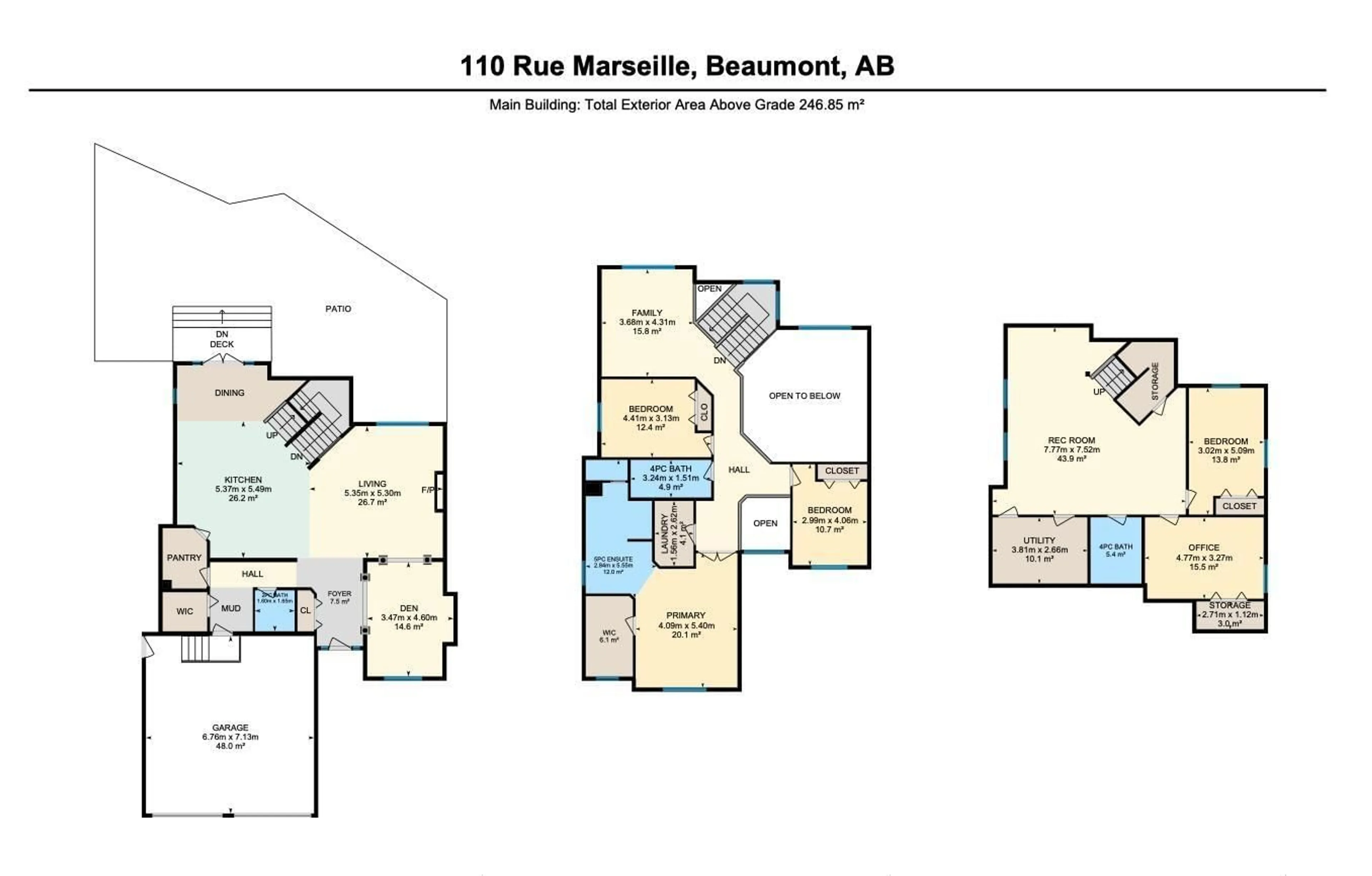 Floor plan for 110 RUE MARSEILLE, Beaumont Alberta T4X1W1