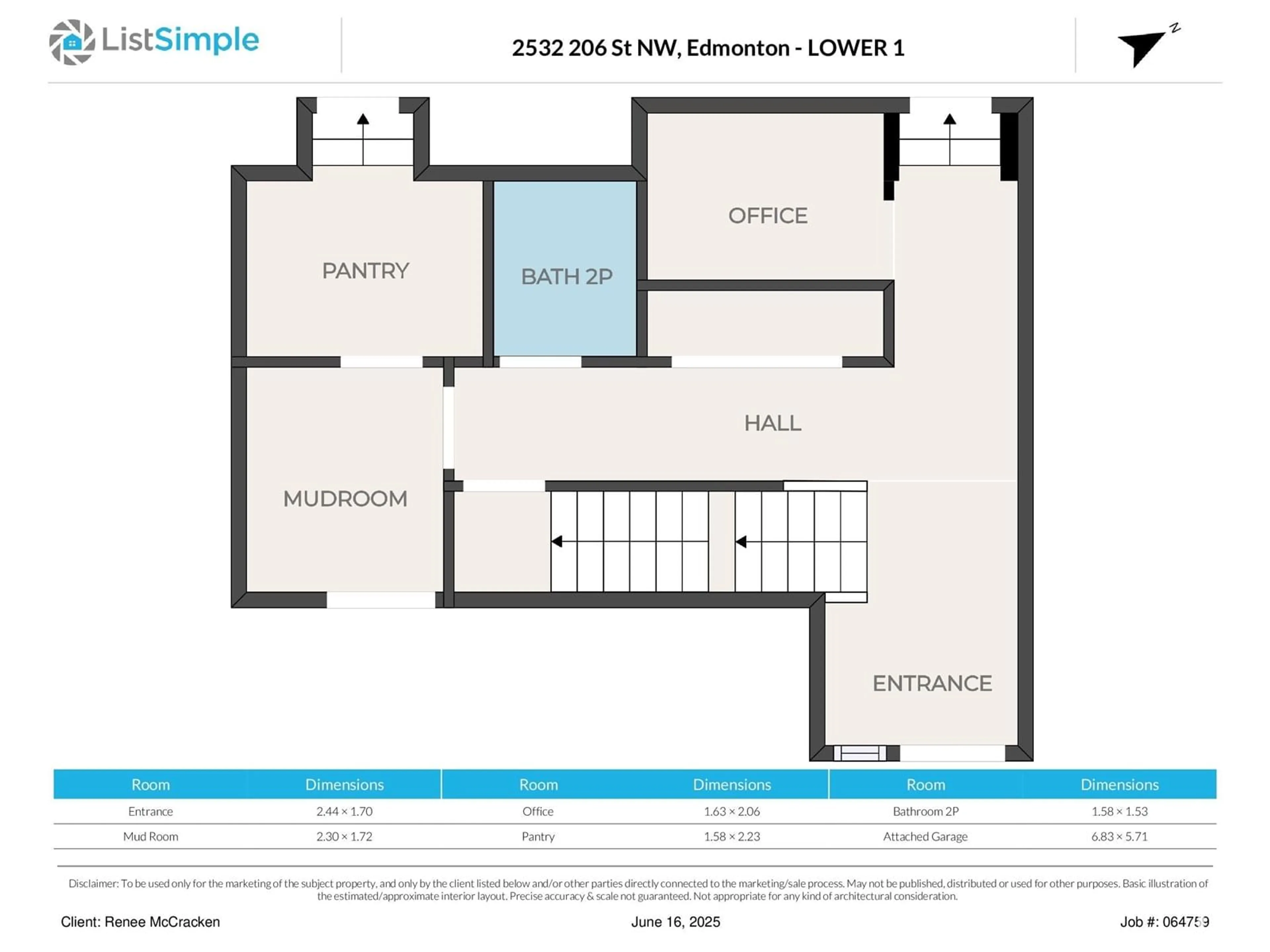 Floor plan for NW - 2532 206 ST, Edmonton Alberta T6M1P1
