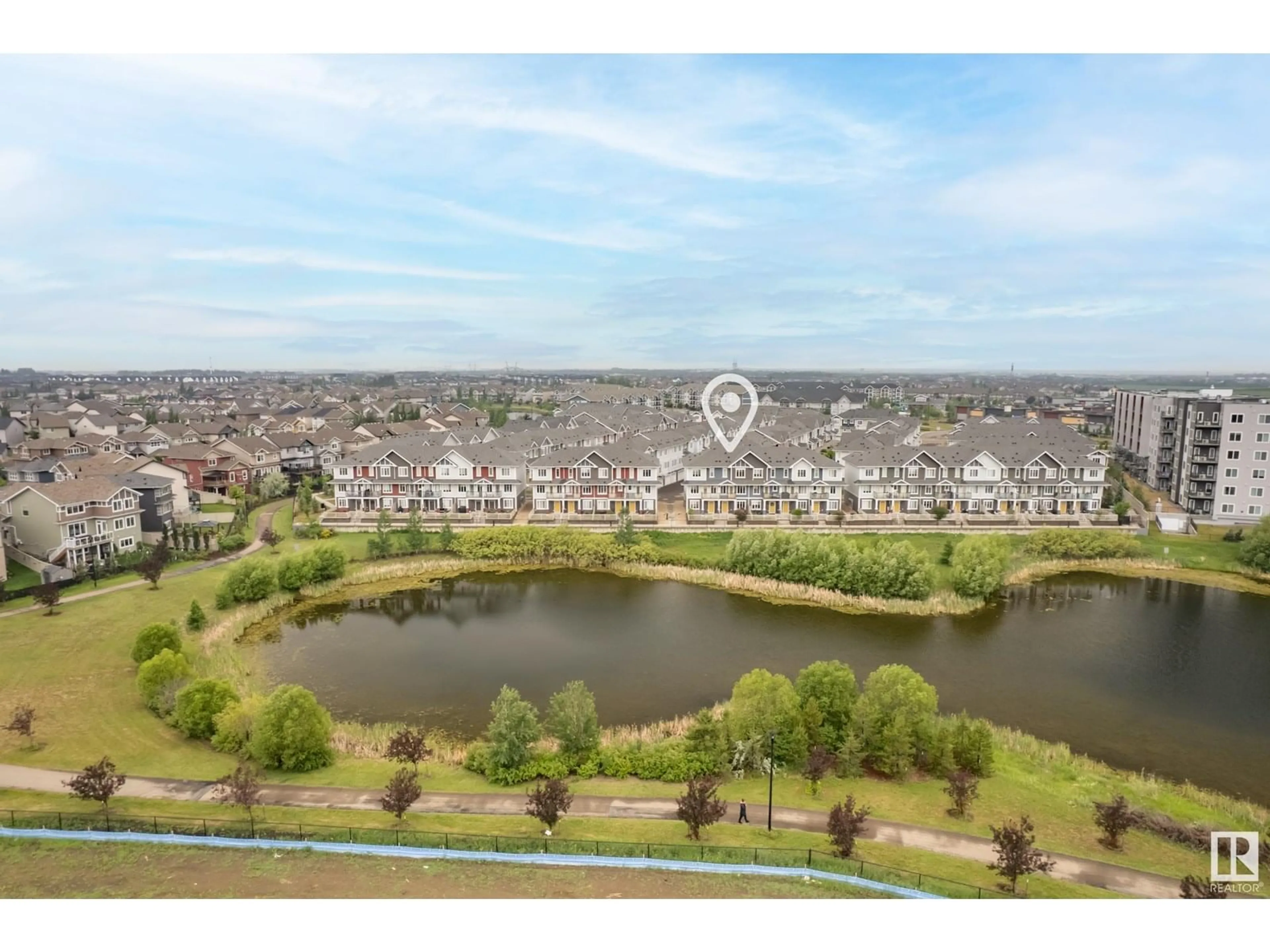 A pic from outside/outdoor area/front of a property/back of a property/a pic from drone, water/lake/river/ocean view for 63 - 2905 141 ST, Edmonton Alberta T6W3M4