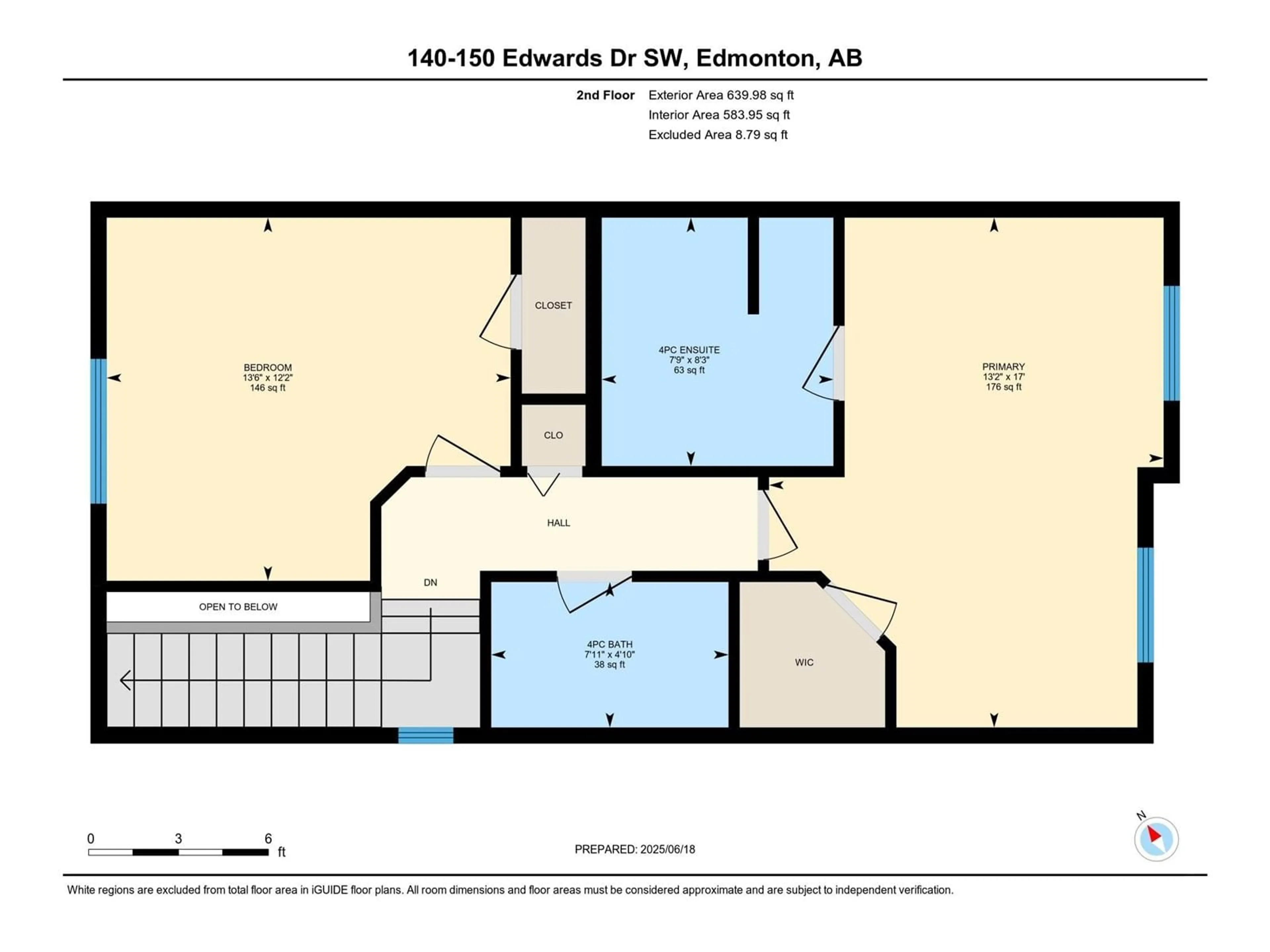 Floor plan for #140 - 150 EDWARDS DR, Edmonton Alberta T6X1M4