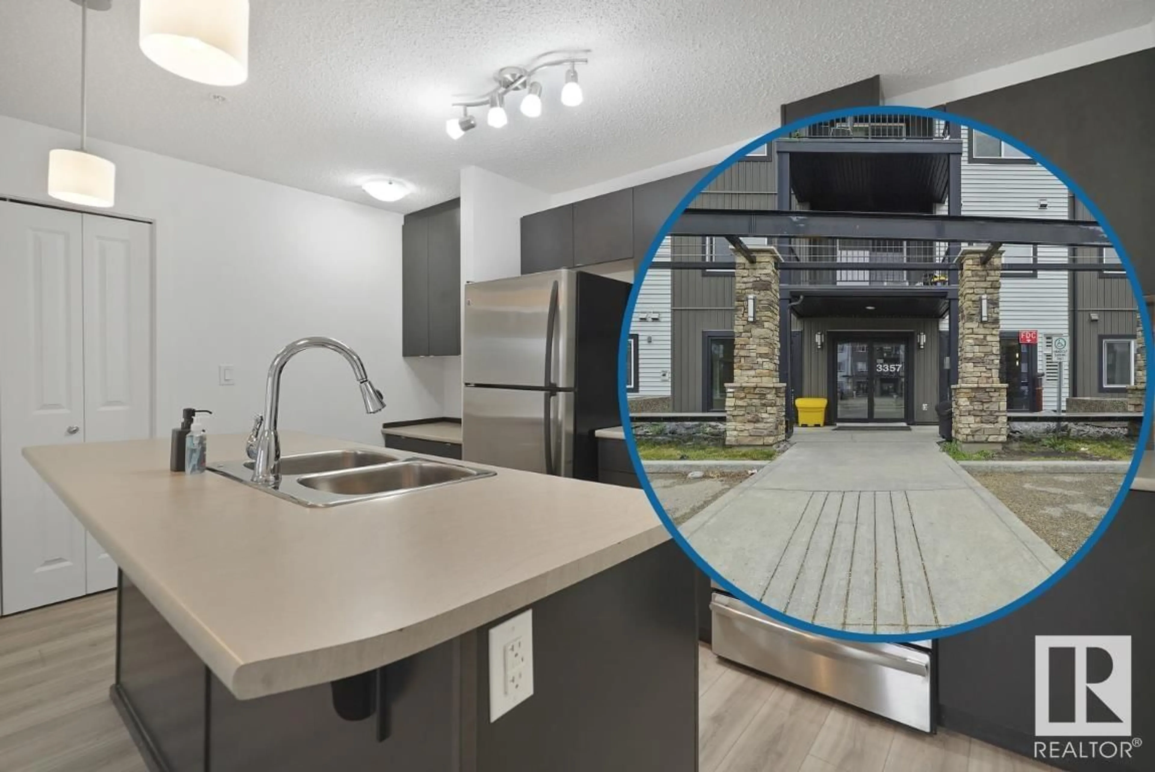 Open concept kitchen, unknown for #114 - 3357 16A AV, Edmonton Alberta T6T0V4