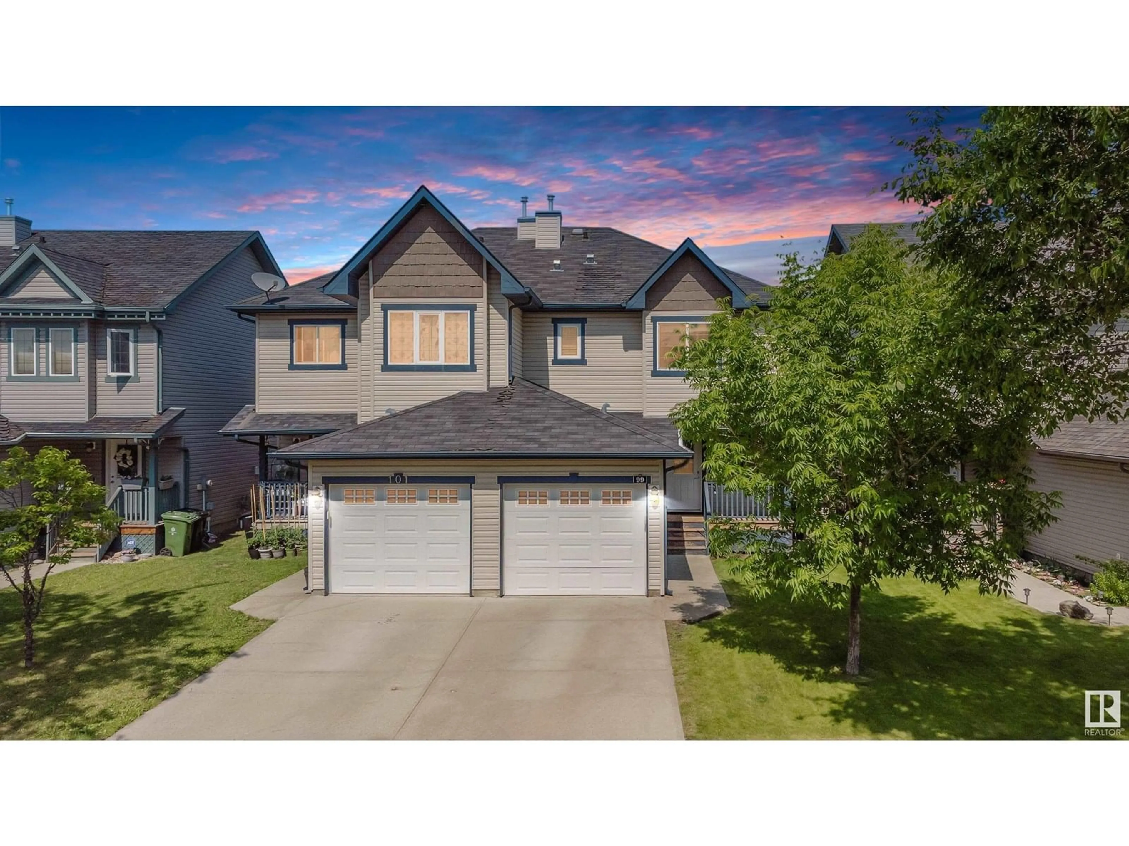 A pic from outside/outdoor area/front of a property/back of a property/a pic from drone, street for 99 GALLOWAY WD, Fort Saskatchewan Alberta T8L0A7