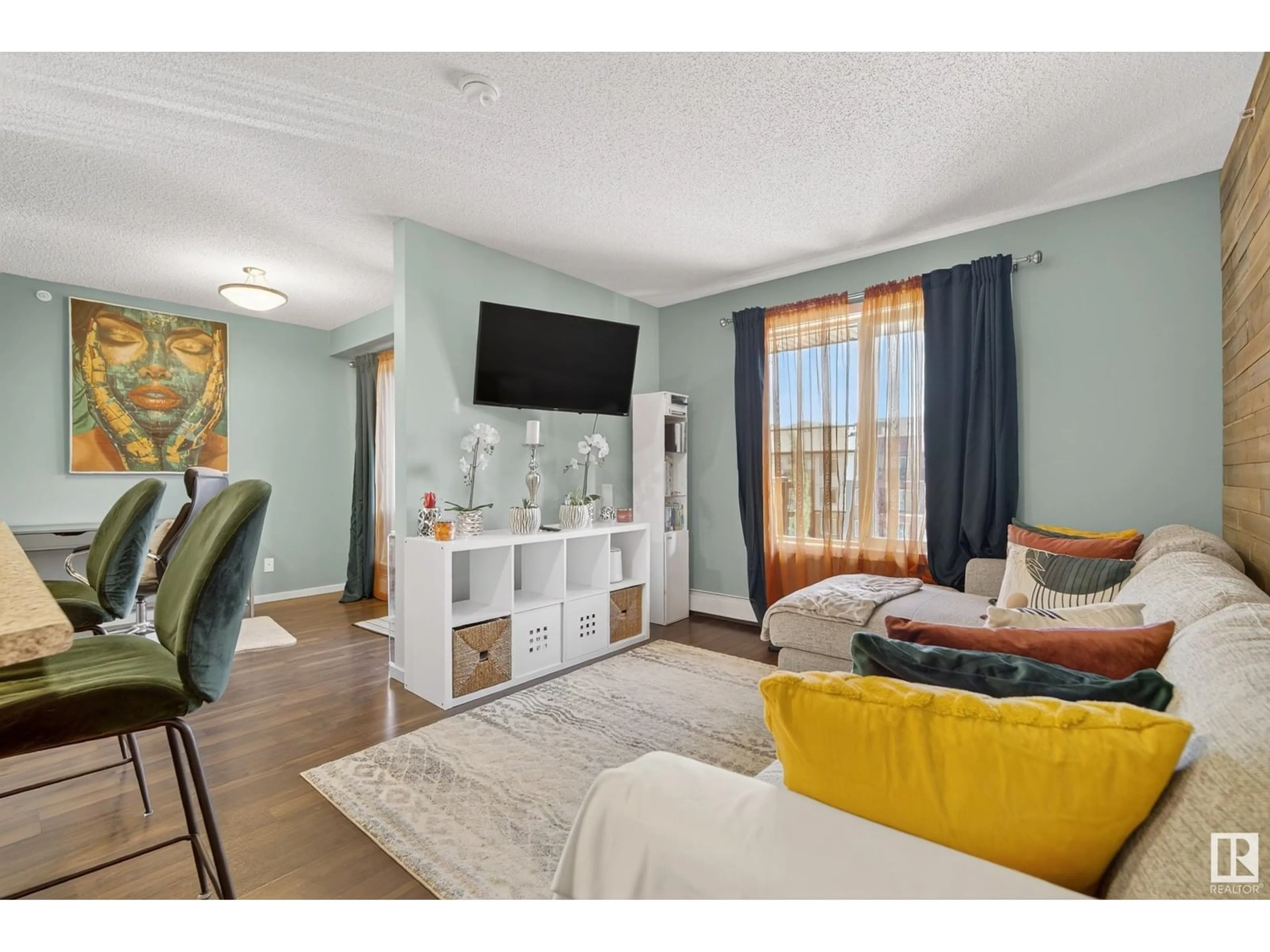 Living room with furniture, unknown for 407 - 5521 7 AV SW, Edmonton Alberta T6X2A8