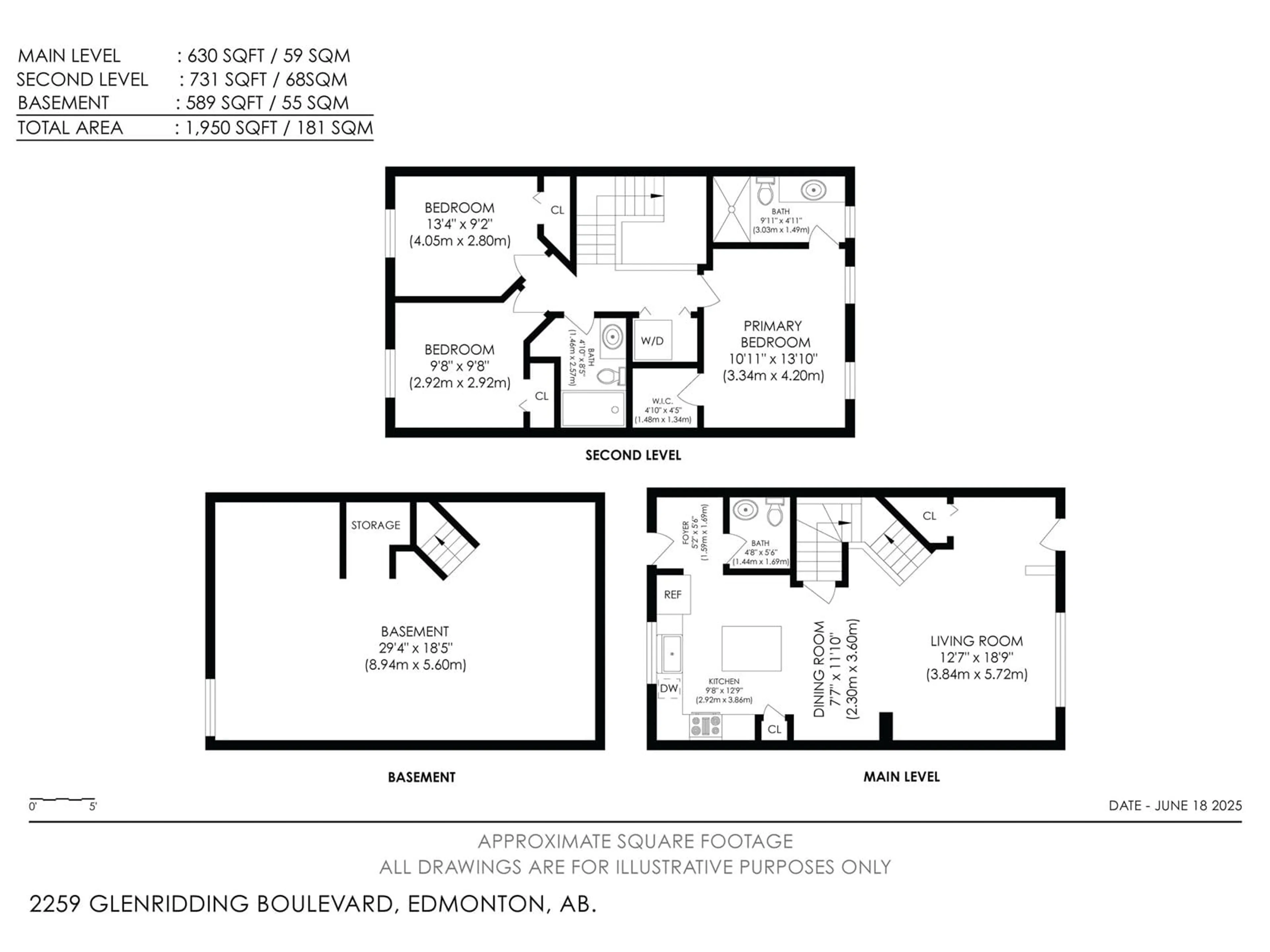 Floor plan for 2259 GLENRIDDING BV, Edmonton Alberta T6W3P4