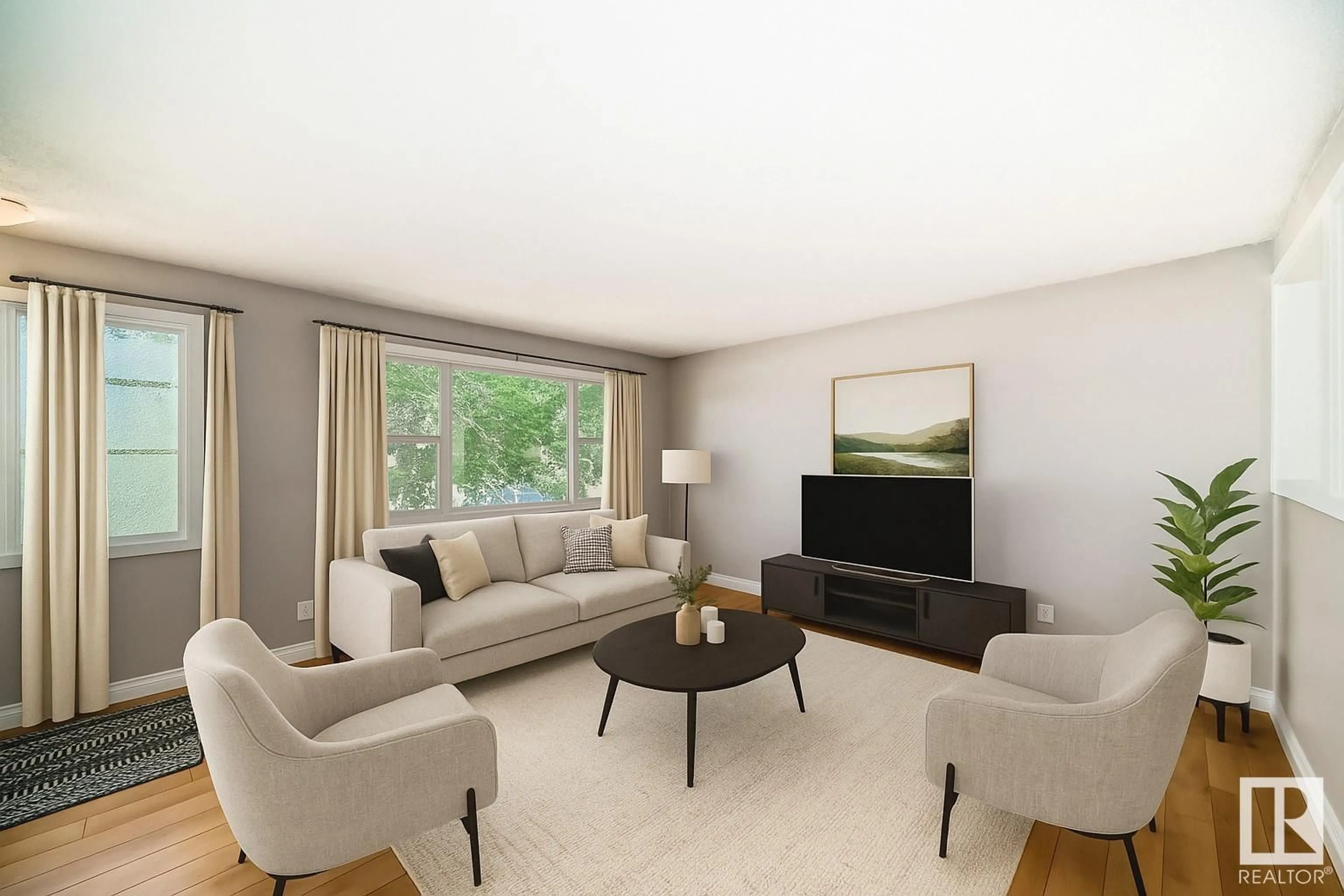 Living room with furniture, unknown for NW - 7703/7705 73 ST, Edmonton Alberta T6B1Z4