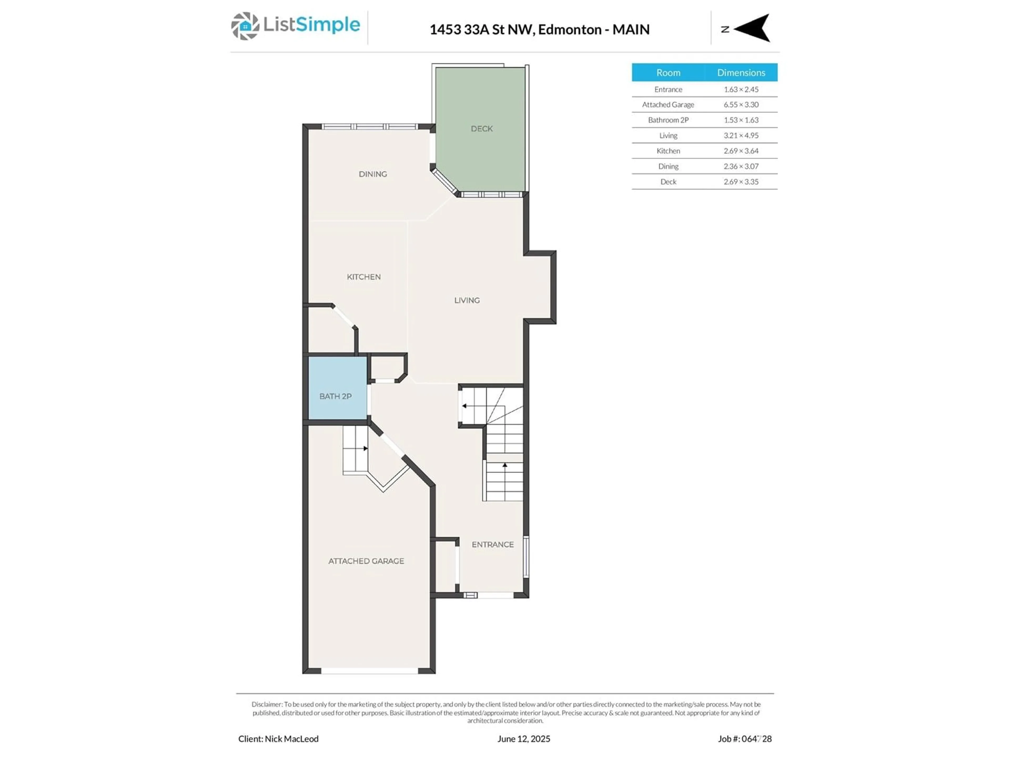 Floor plan for 1453 33A ST, Edmonton Alberta T6T0V3