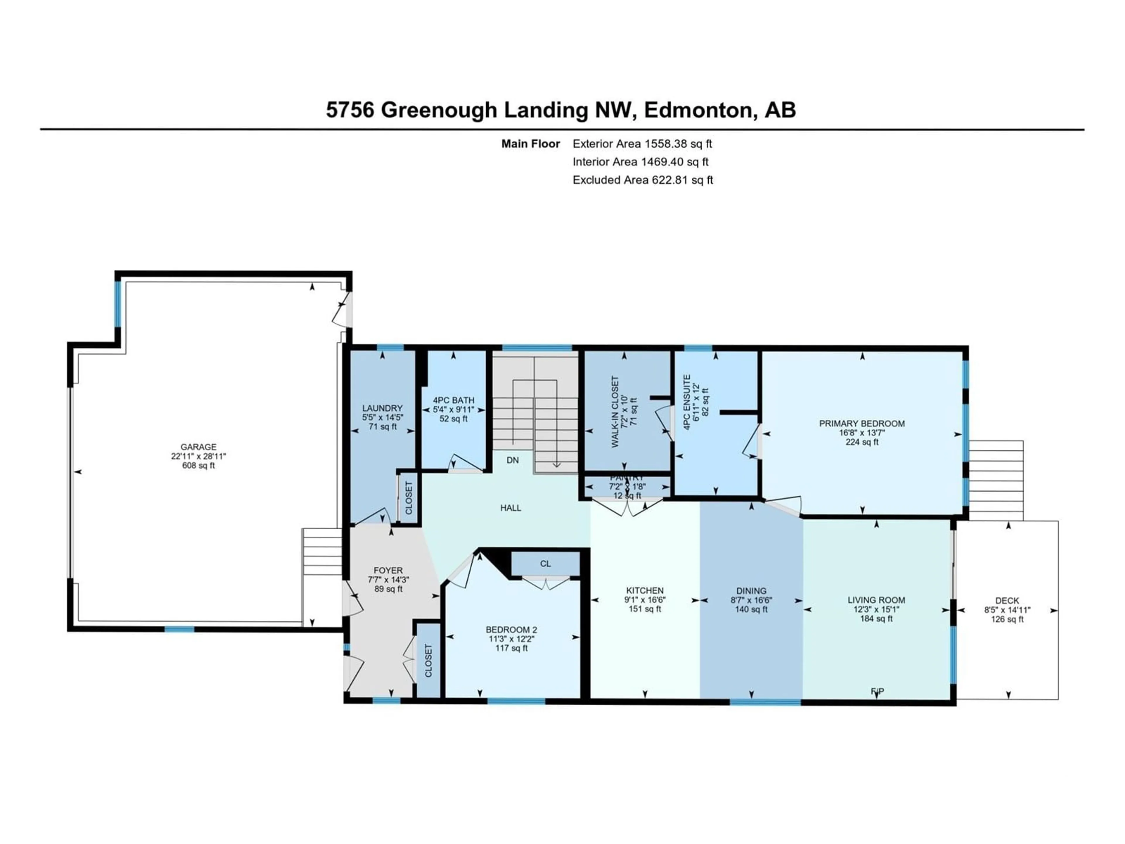 Floor plan for 5756 GREENOUGH LANDING LD, Edmonton Alberta T5T7J7