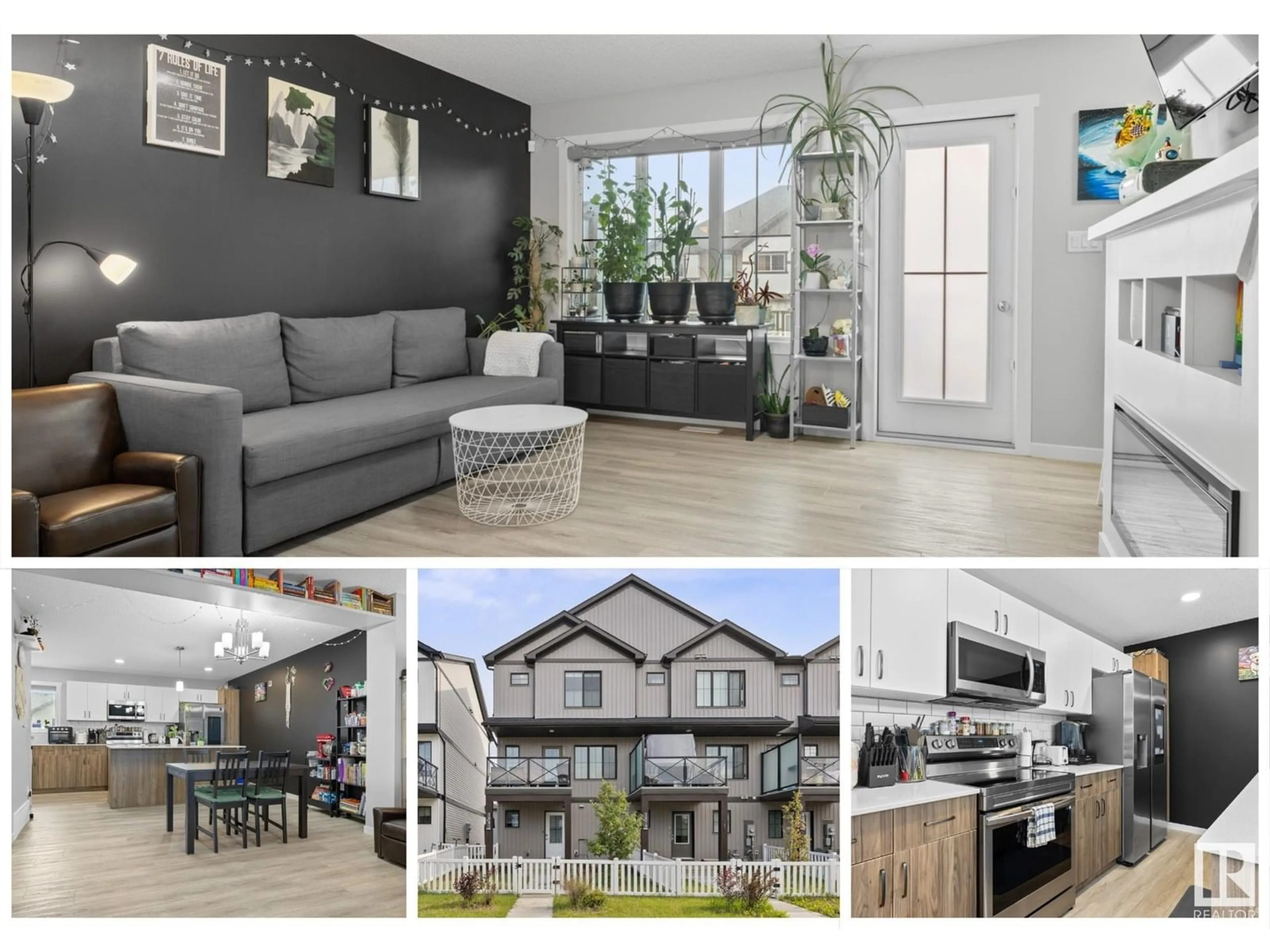 Living room with furniture, wood/laminate floor for 1081 CY BECKER RD, Edmonton Alberta T5Y4B7
